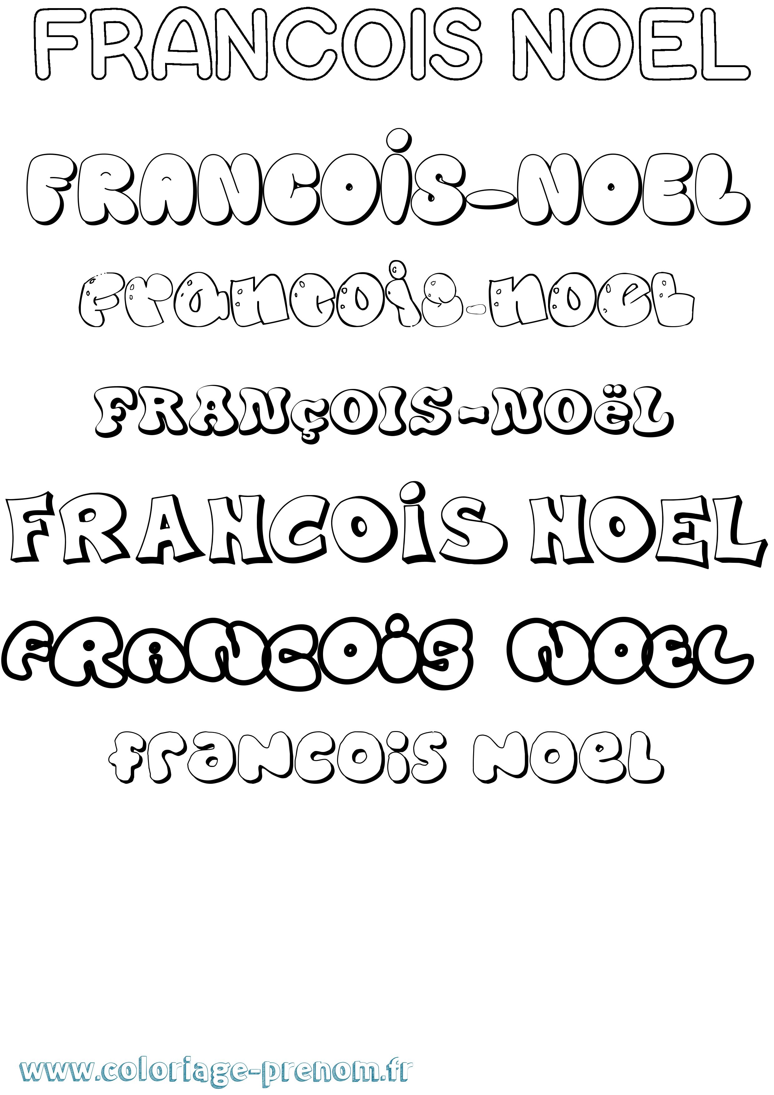 Coloriage François-Noël Bubble Coloriage prénom François-Noël Bubble