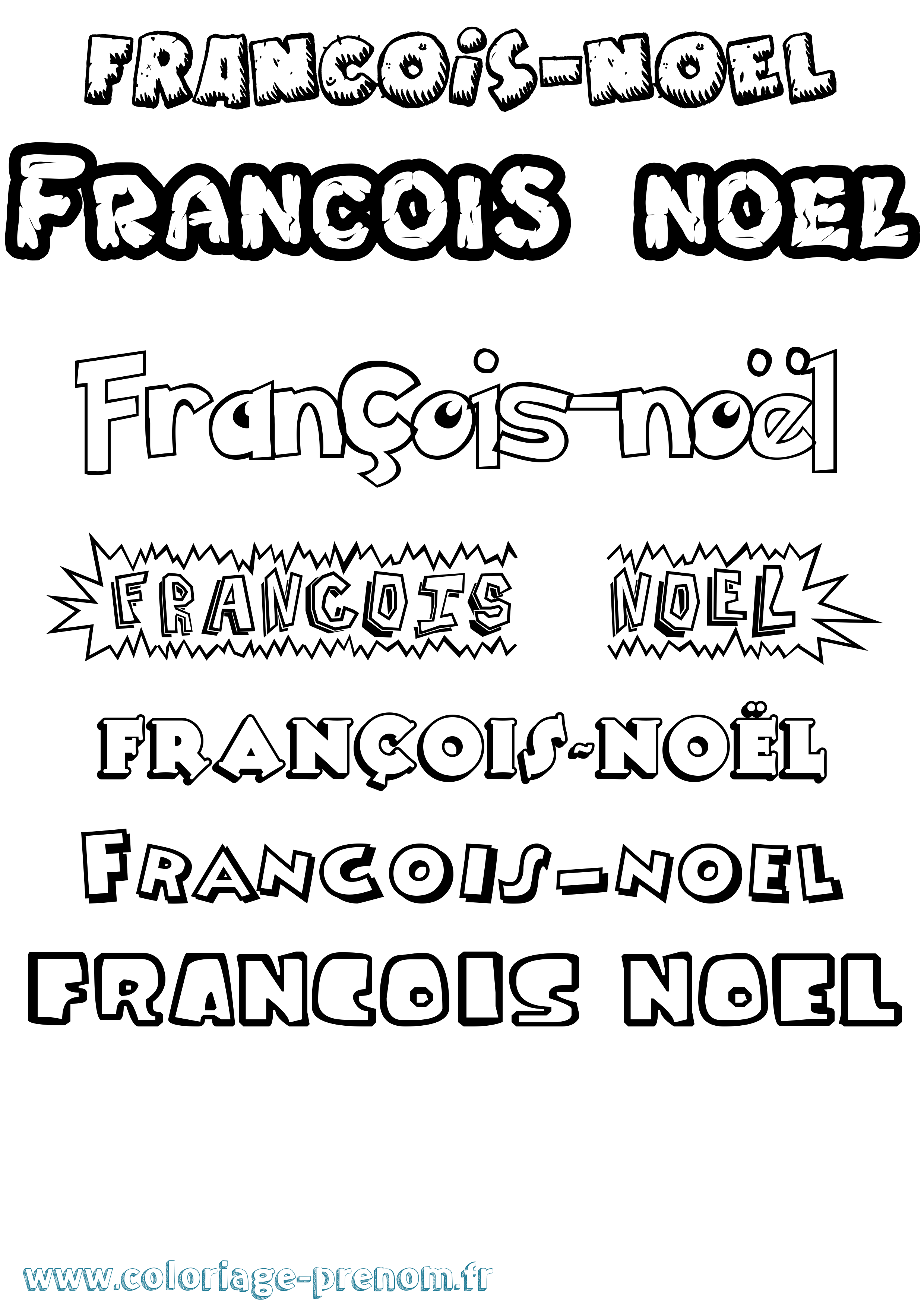 Coloriage François-Noël Dessin Animé Coloriage prénom François-Noël Dessin Animé