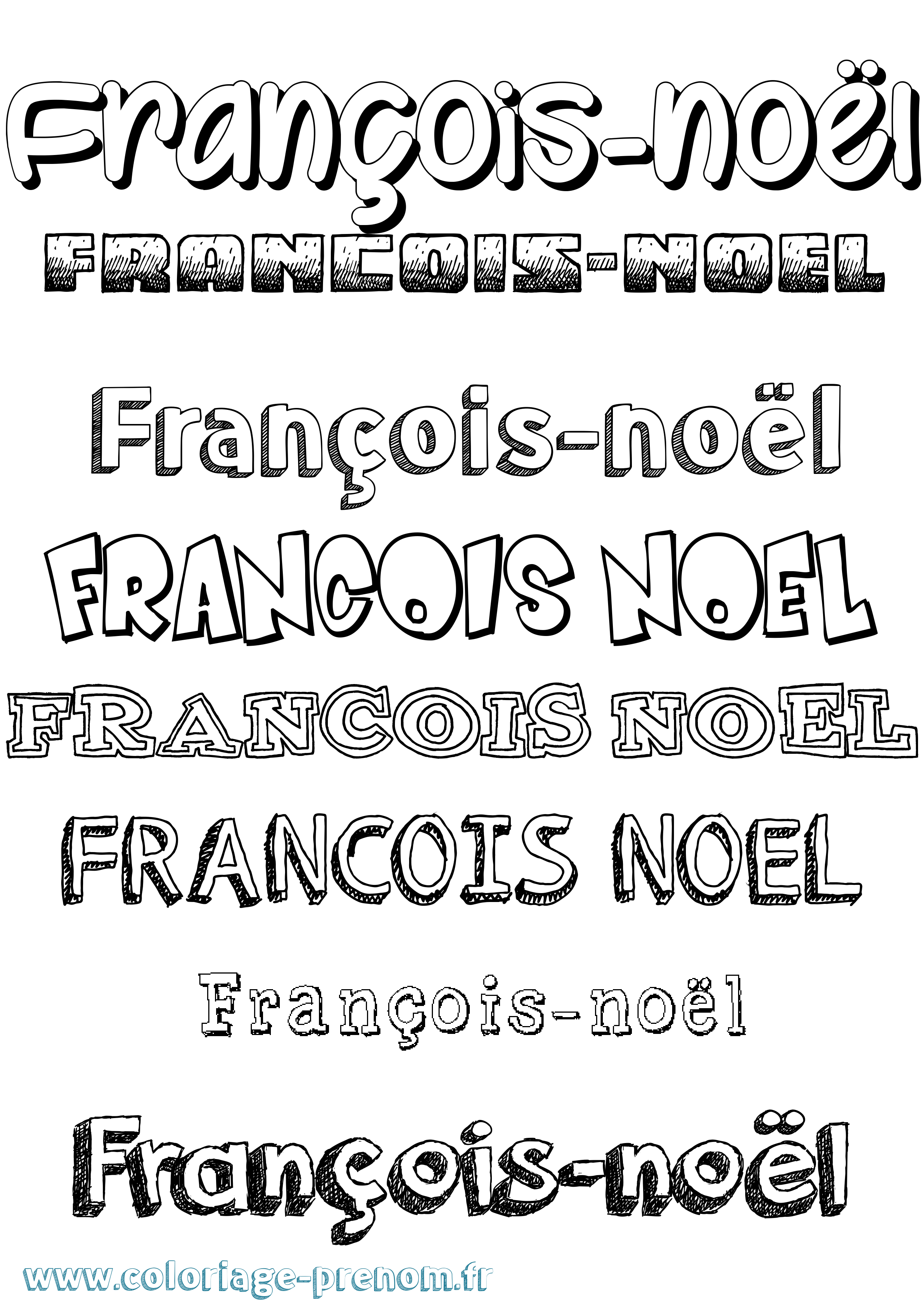 Coloriage François-Noël Dessiné Coloriage prénom François-Noël Dessiné