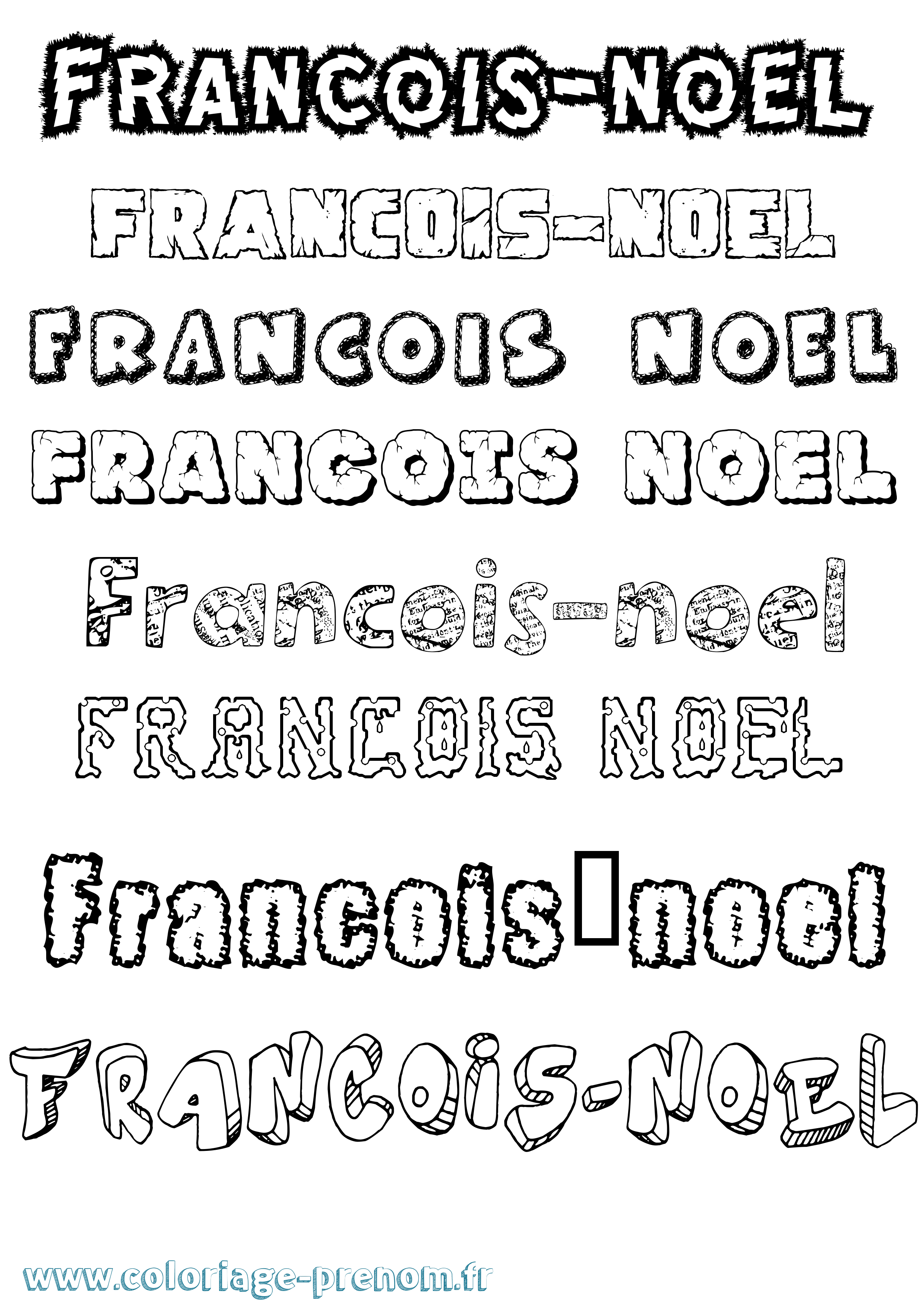 Coloriage François-Noël Destructuré Coloriage prénom François-Noël Destructuré