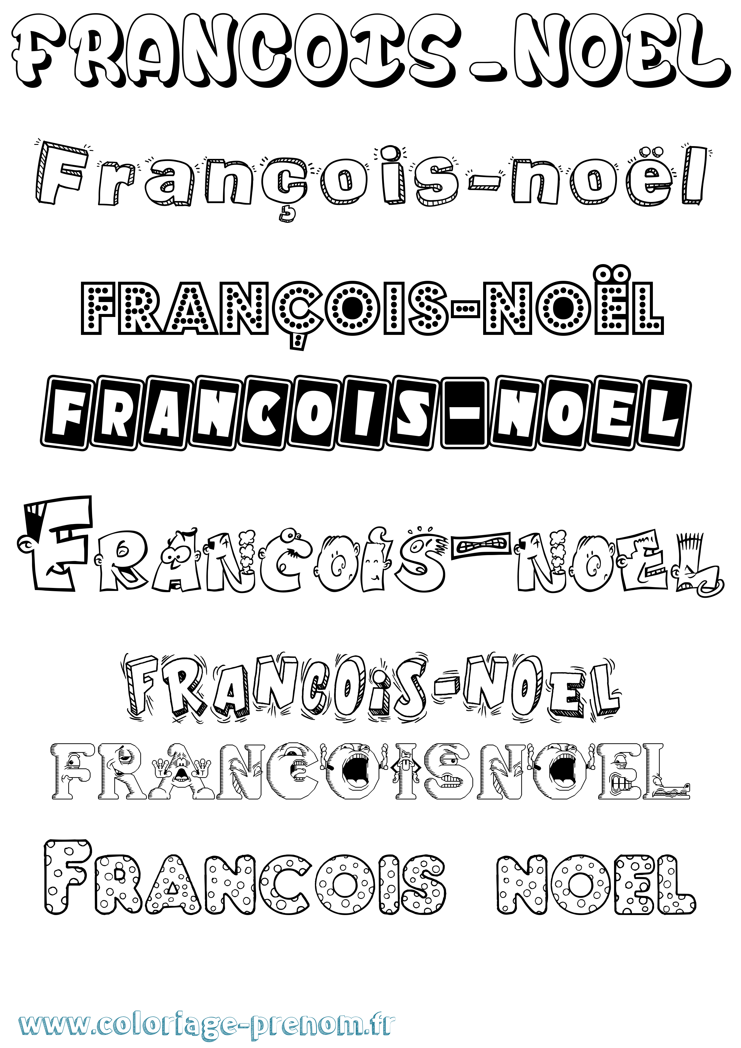 Coloriage François-Noël Fun Coloriage prénom François-Noël Fun