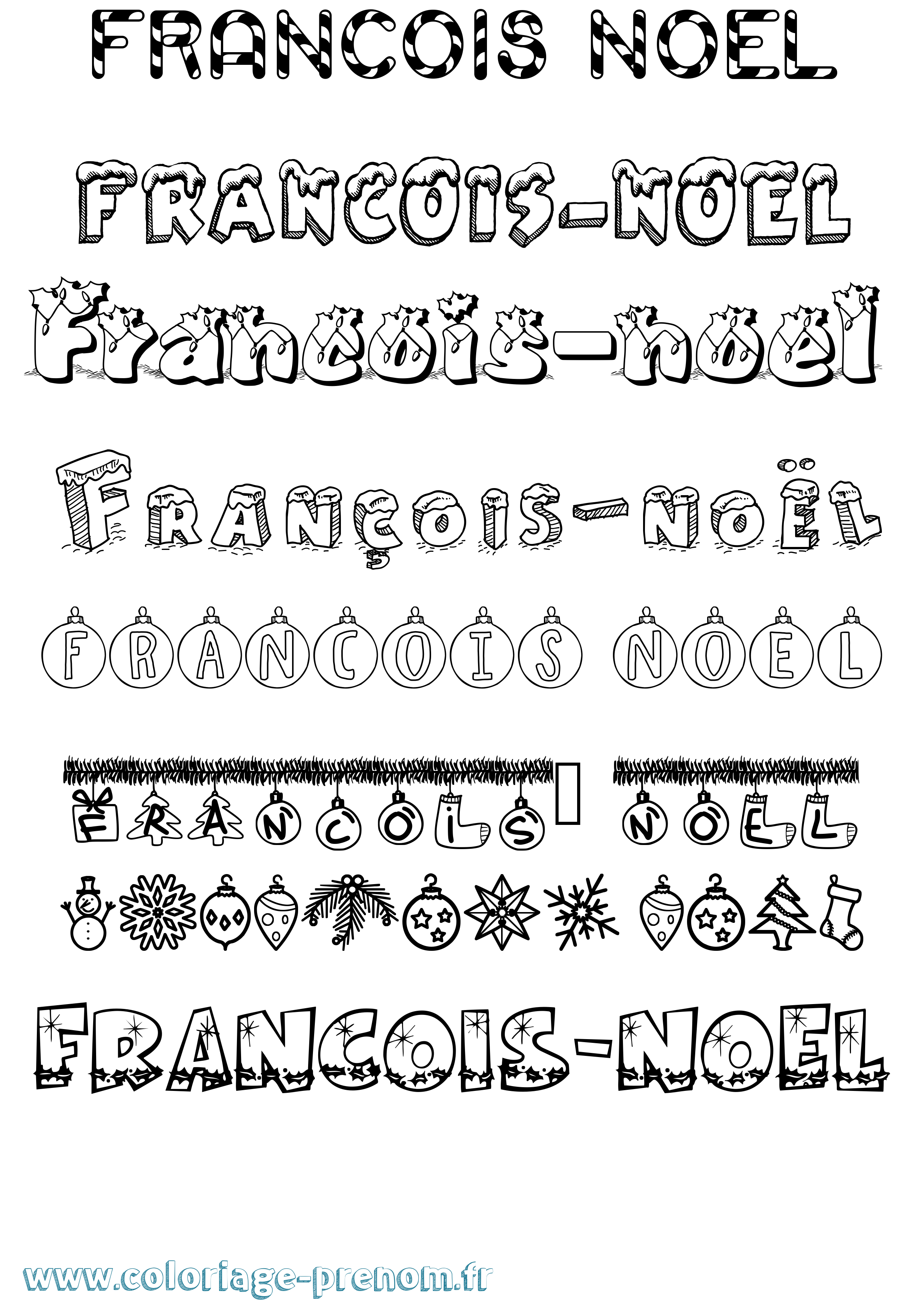 Coloriage François-Noël Noël Coloriage prénom François-Noël Noël