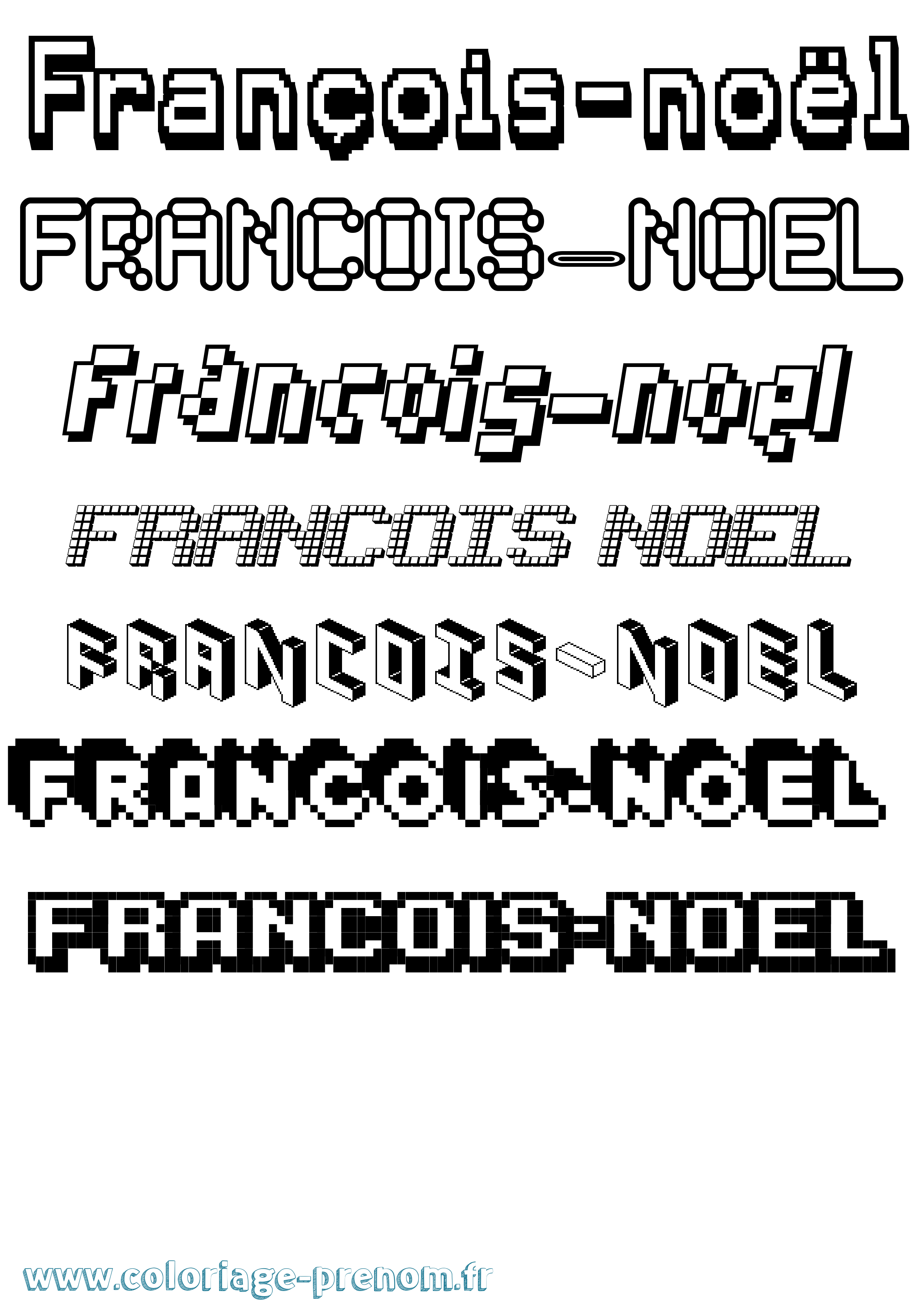 Coloriage François-Noël Pixel Coloriage prénom François-Noël Pixel