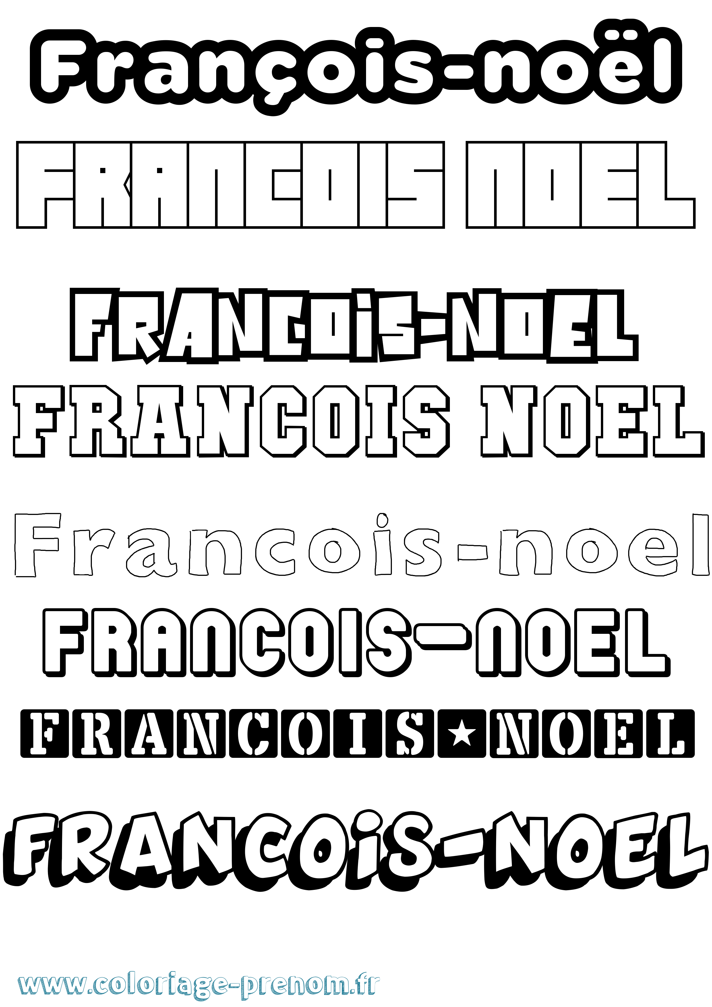 Coloriage François-Noël Simple Coloriage prénom François-Noël Simple