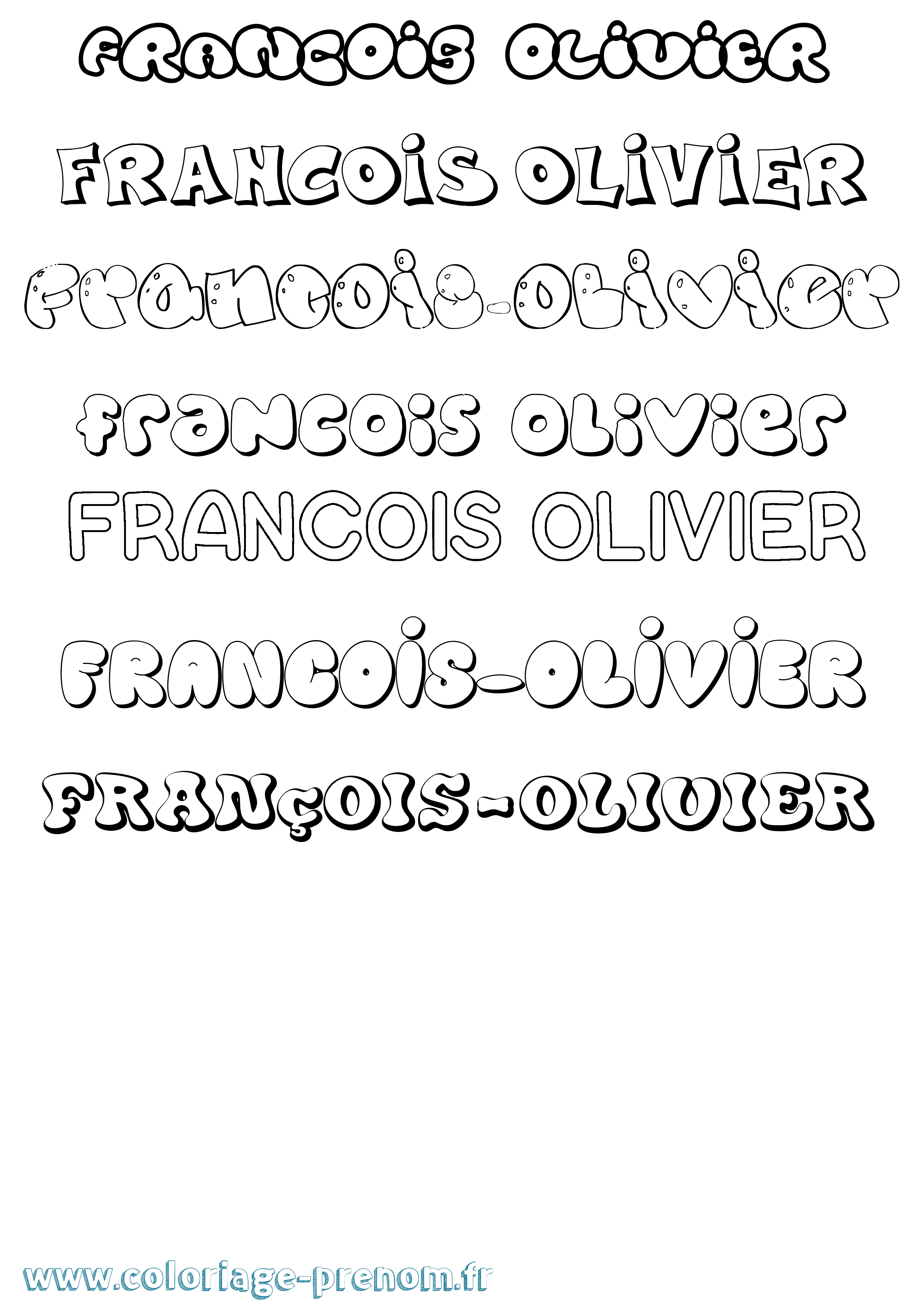 Coloriage François-Olivier Bubble Coloriage prénom François-Olivier Bubble