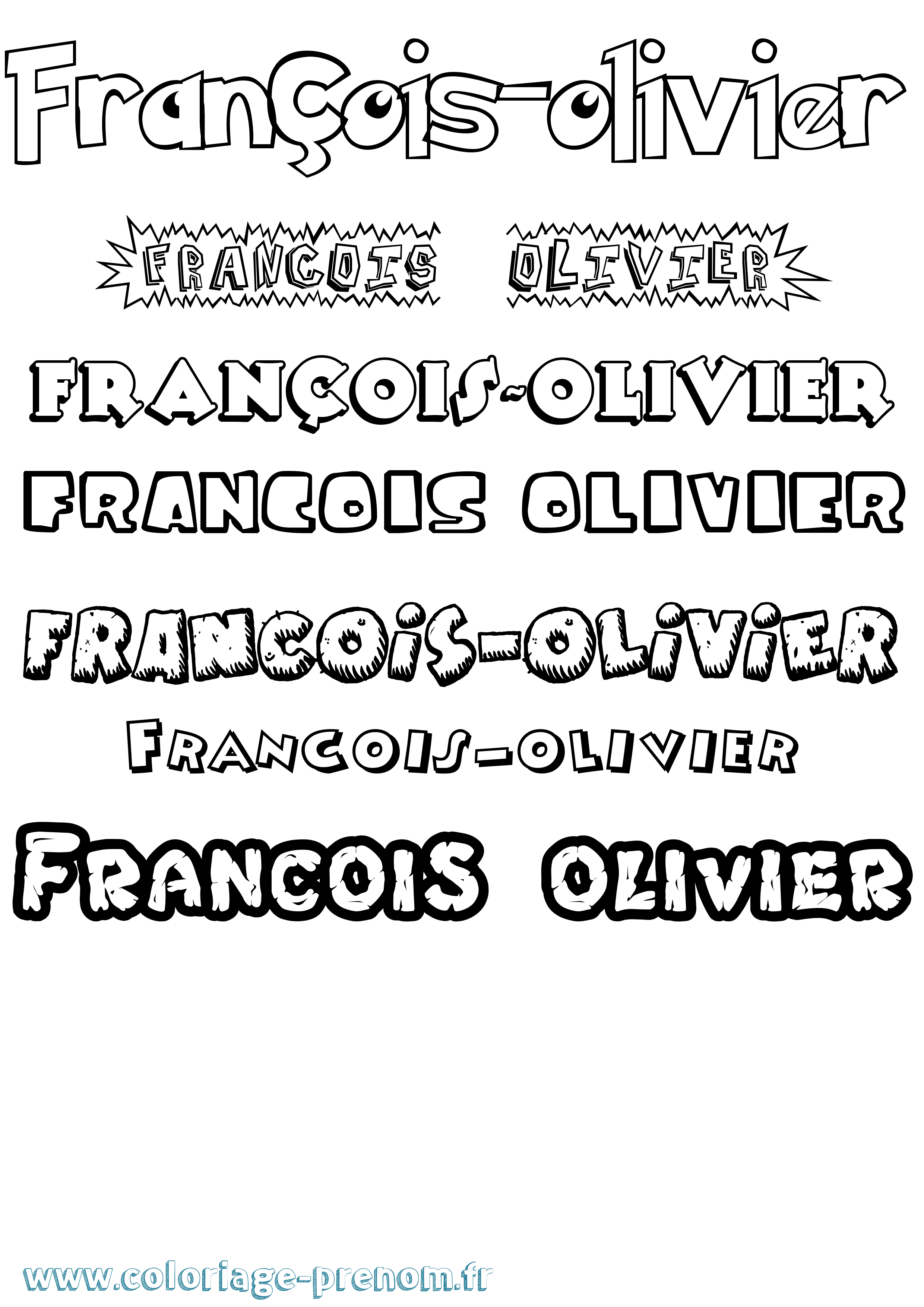 Coloriage François-Olivier Dessin Animé Coloriage prénom François-Olivier Dessin Animé