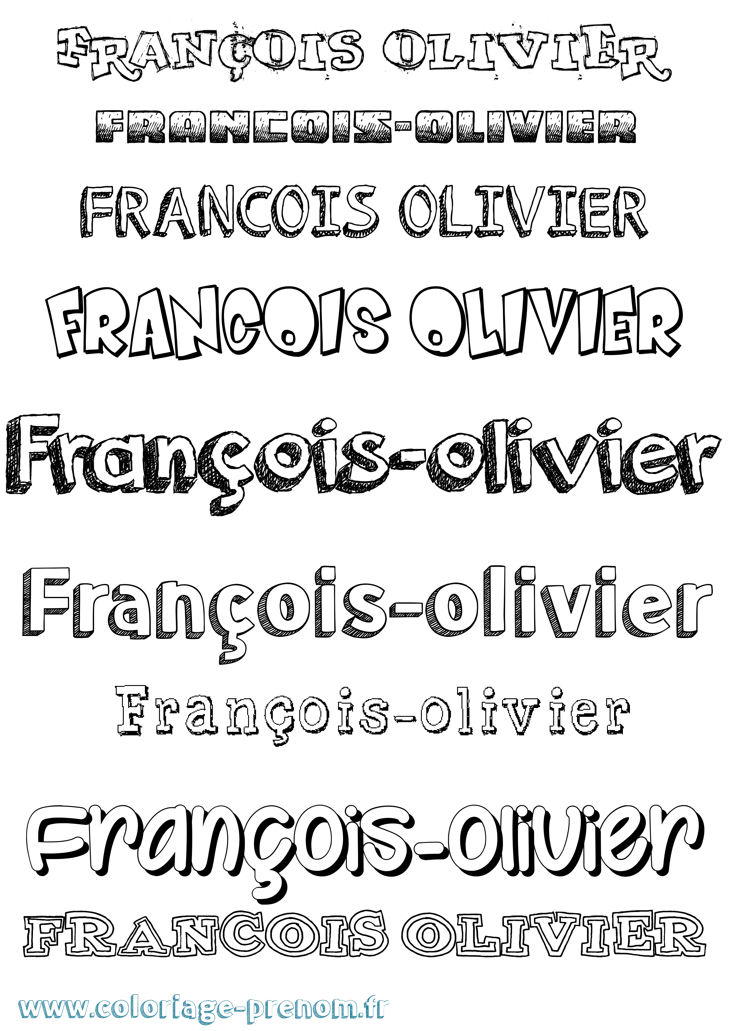 Coloriage François-Olivier Dessiné Coloriage prénom François-Olivier Dessiné