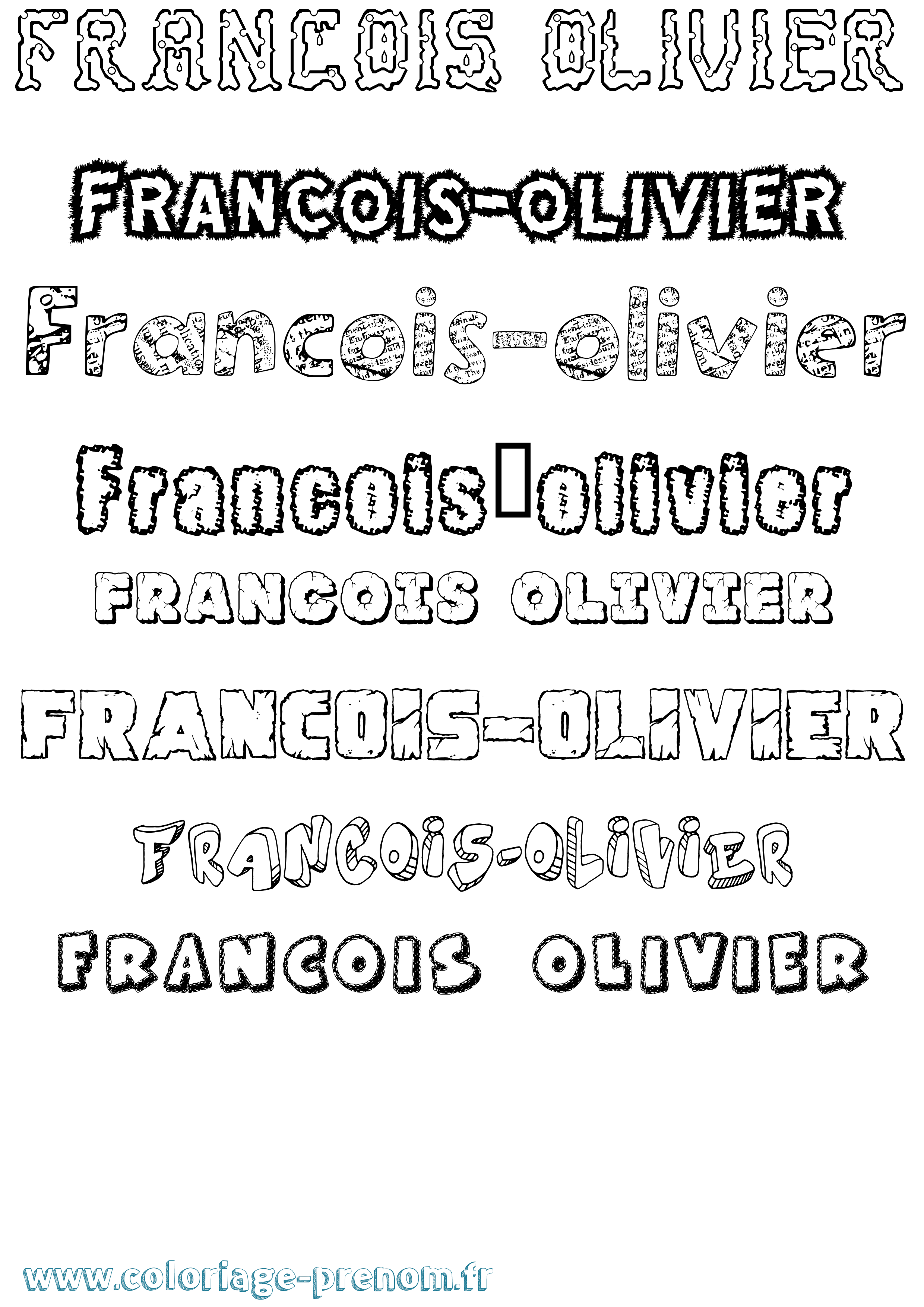 Coloriage François-Olivier Destructuré Coloriage prénom François-Olivier Destructuré
