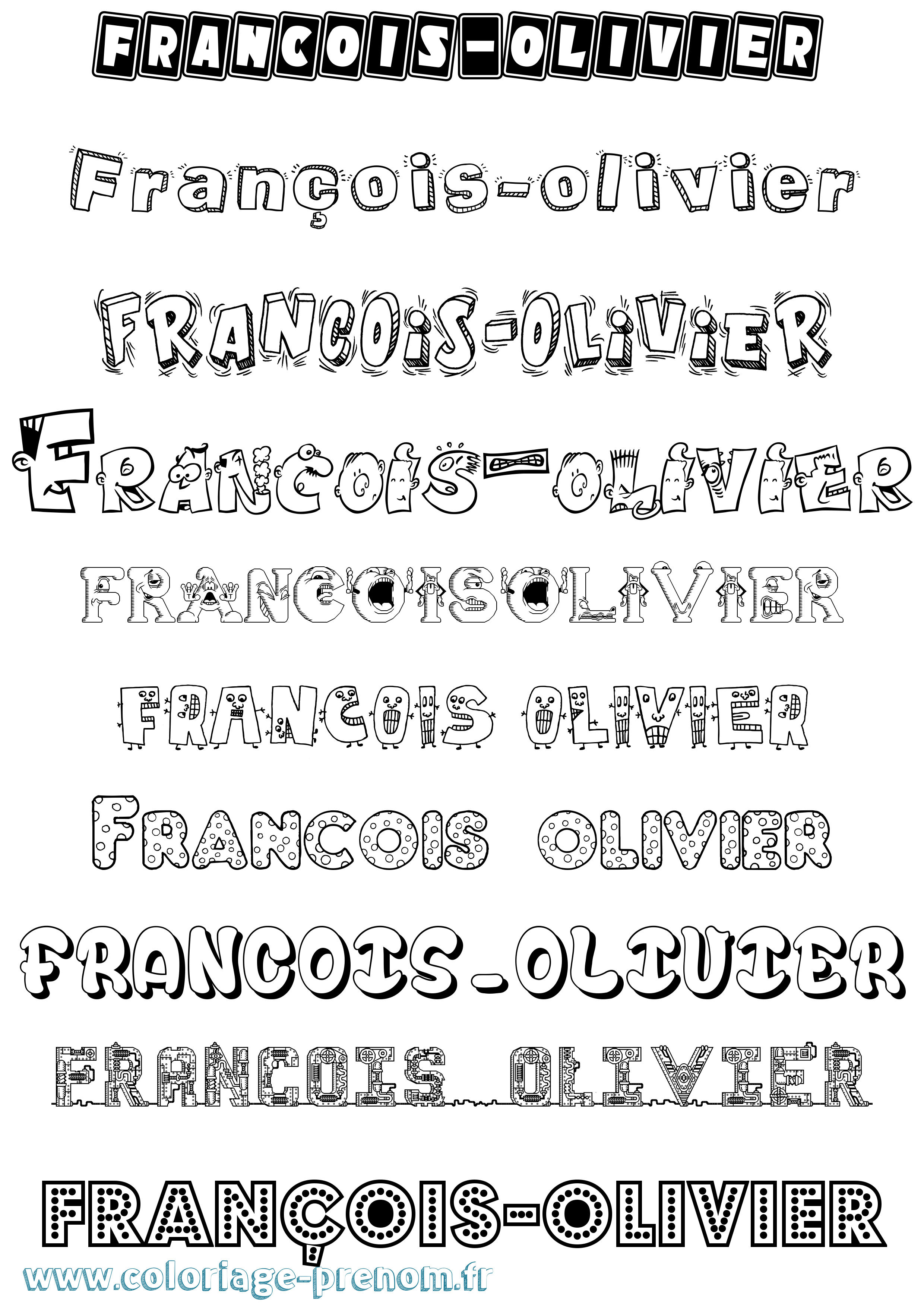 Coloriage François-Olivier Fun Coloriage prénom François-Olivier Fun