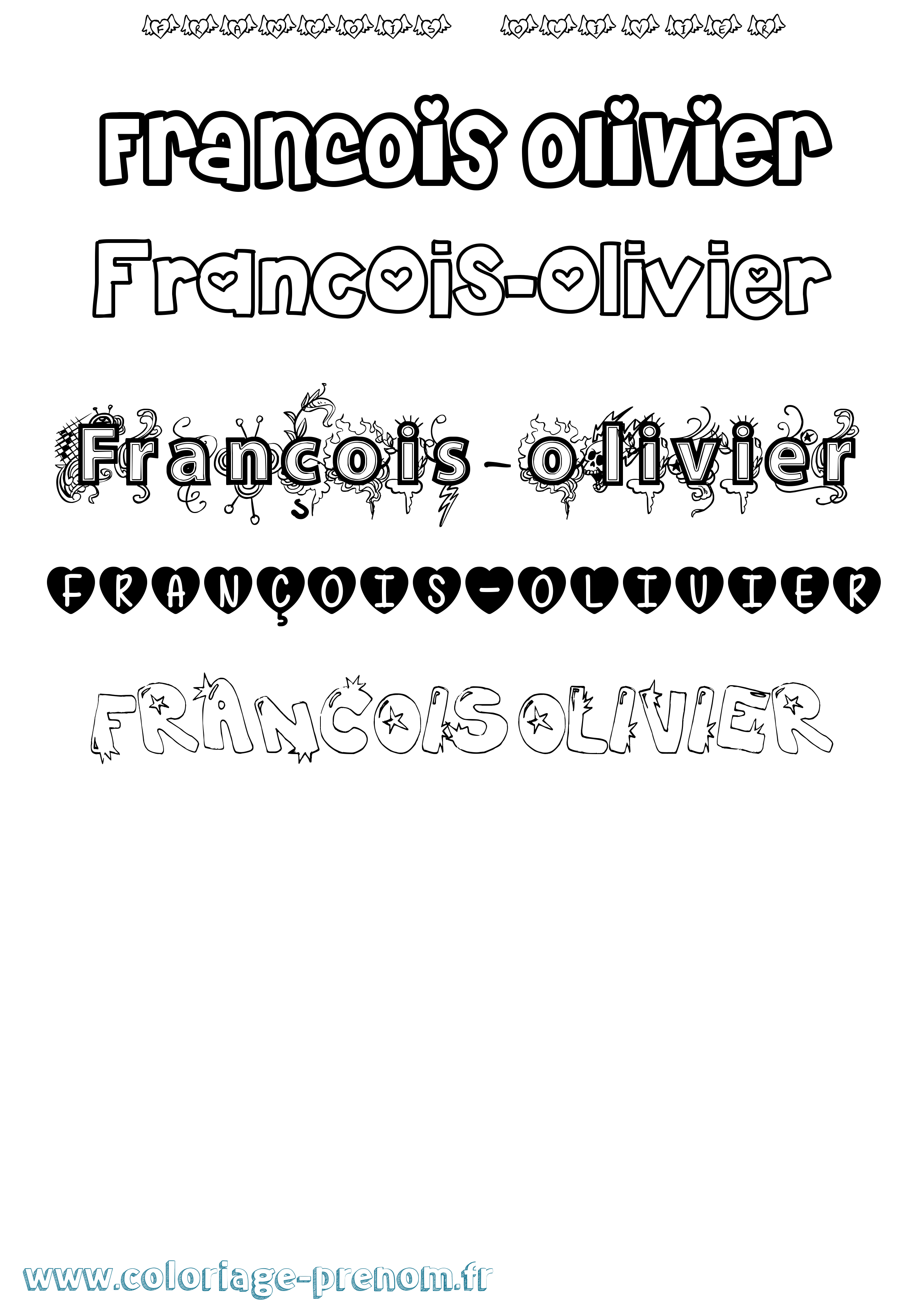 Coloriage François-Olivier Girly Coloriage prénom François-Olivier Girly