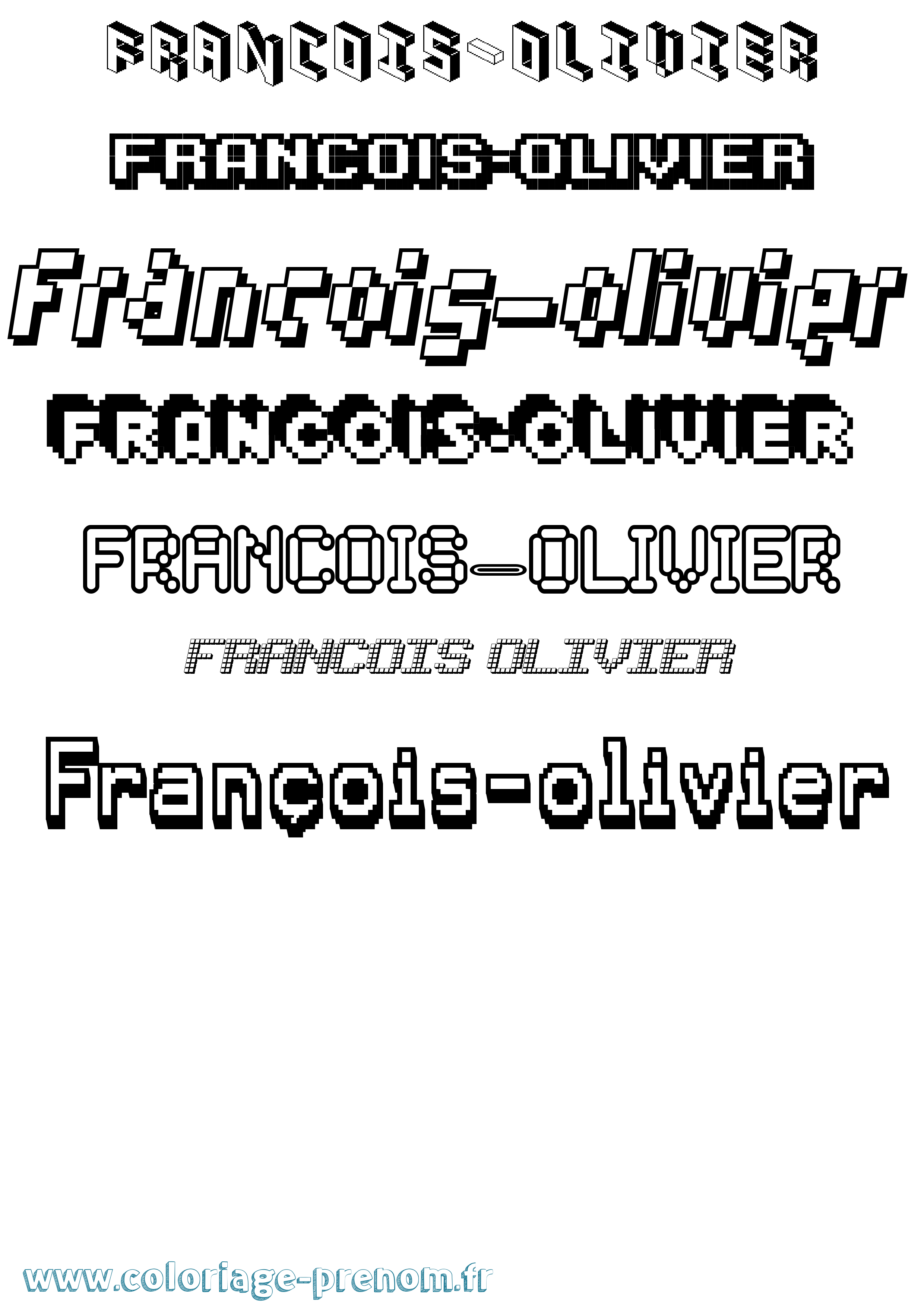 Coloriage François-Olivier Pixel Coloriage prénom François-Olivier Pixel