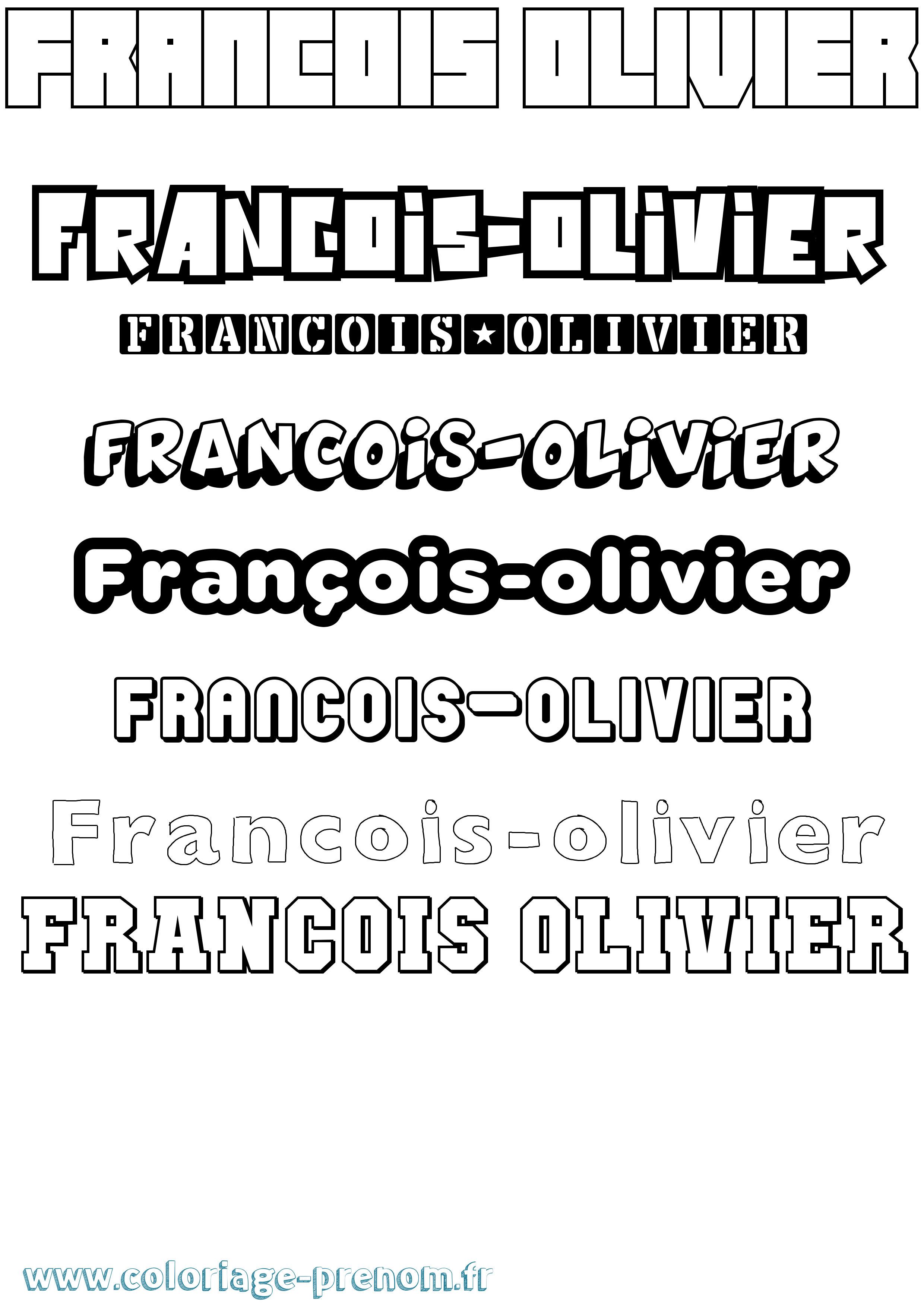 Coloriage François-Olivier Simple Coloriage prénom François-Olivier Simple