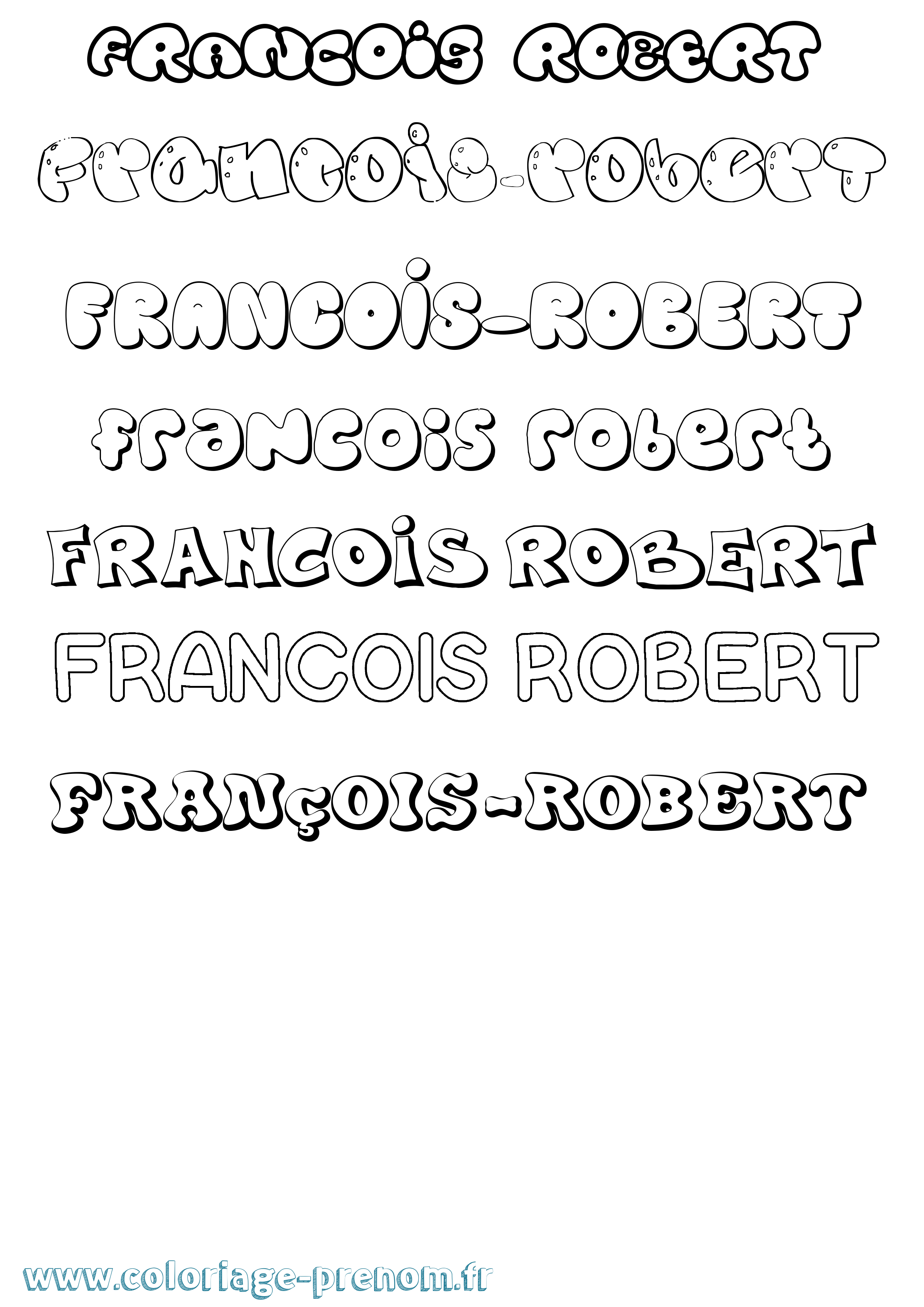 Coloriage François-Robert Bubble Coloriage prénom François-Robert Bubble