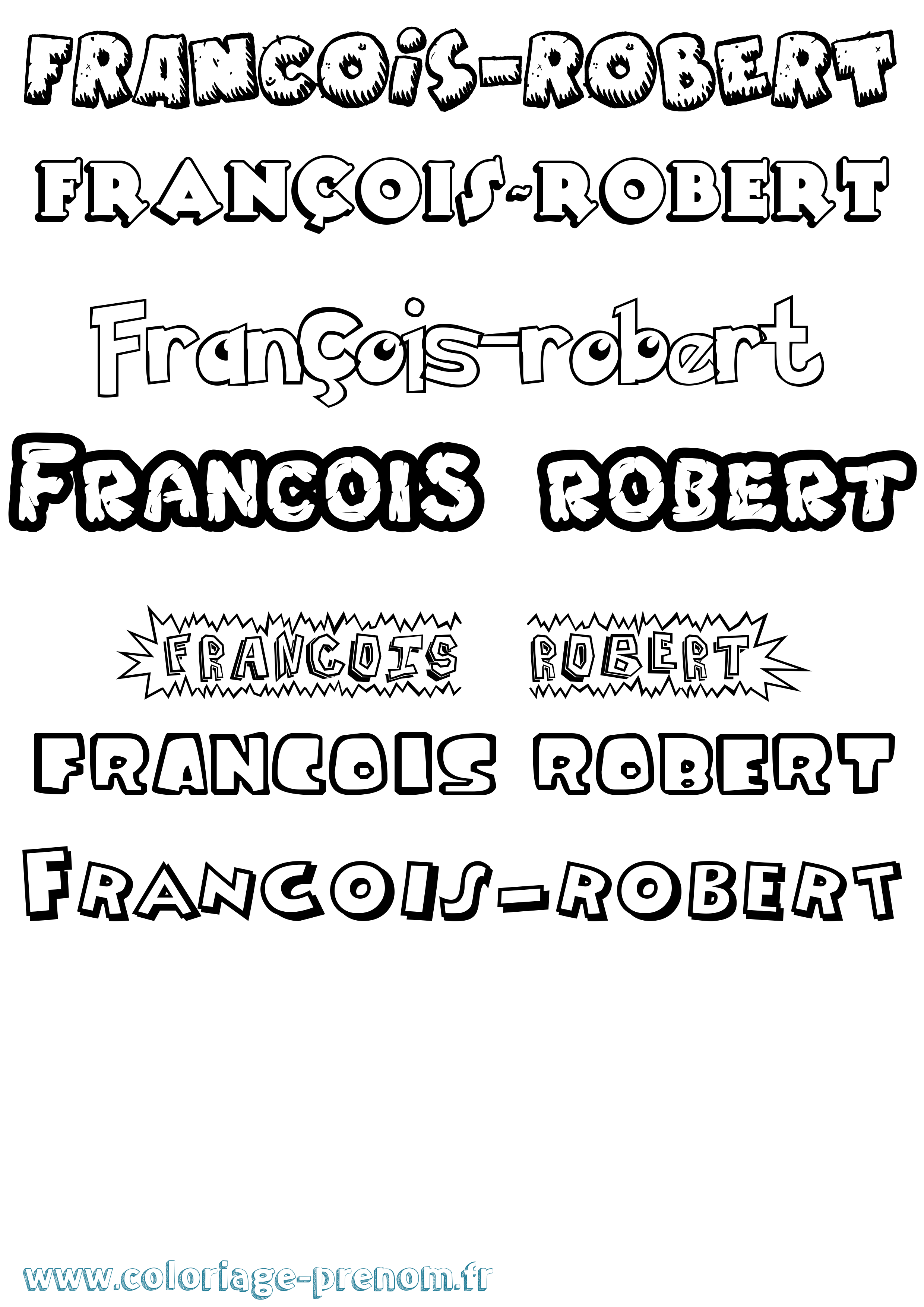 Coloriage François-Robert Dessin Animé Coloriage prénom François-Robert Dessin Animé