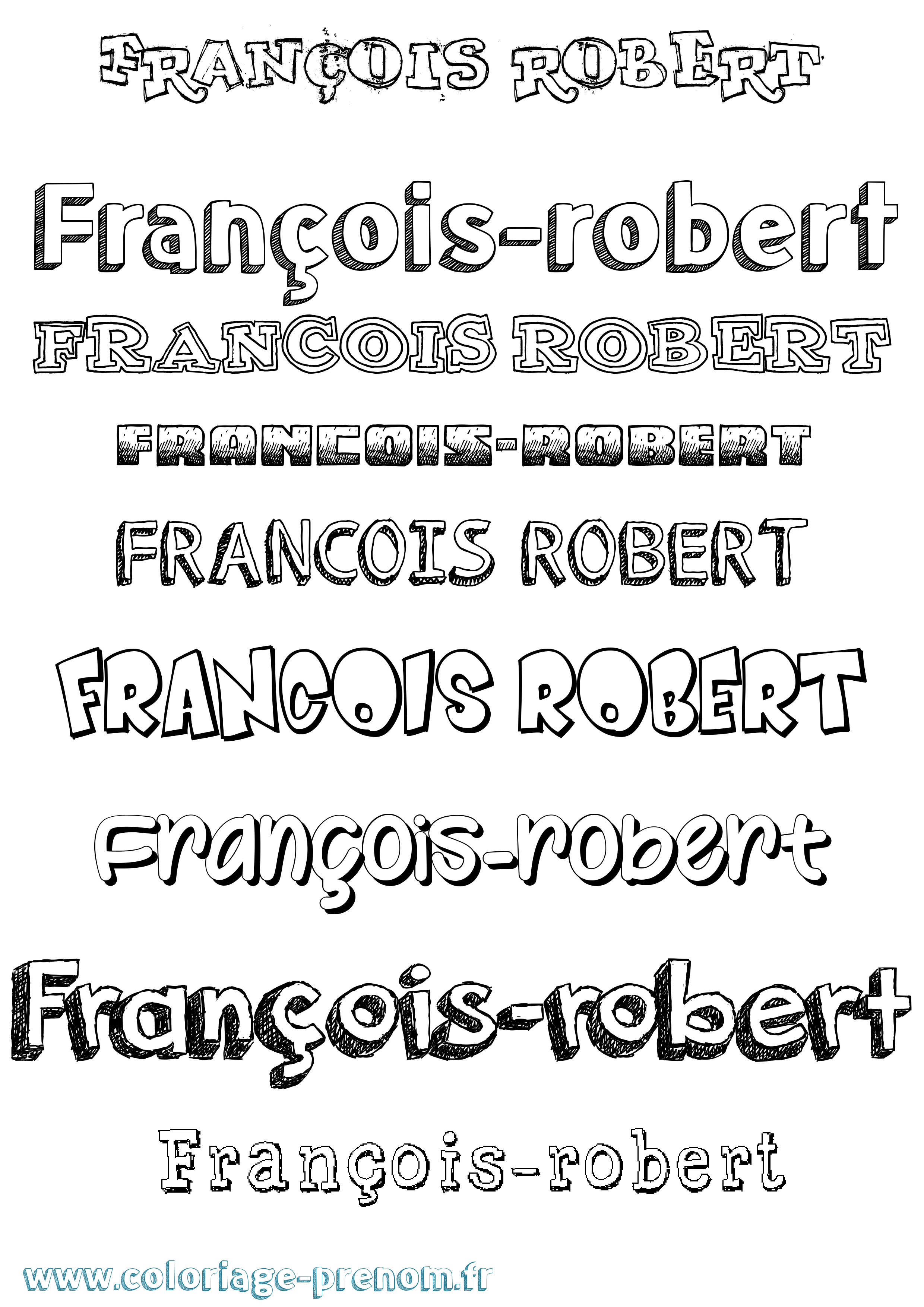 Coloriage François-Robert Dessiné Coloriage prénom François-Robert Dessiné