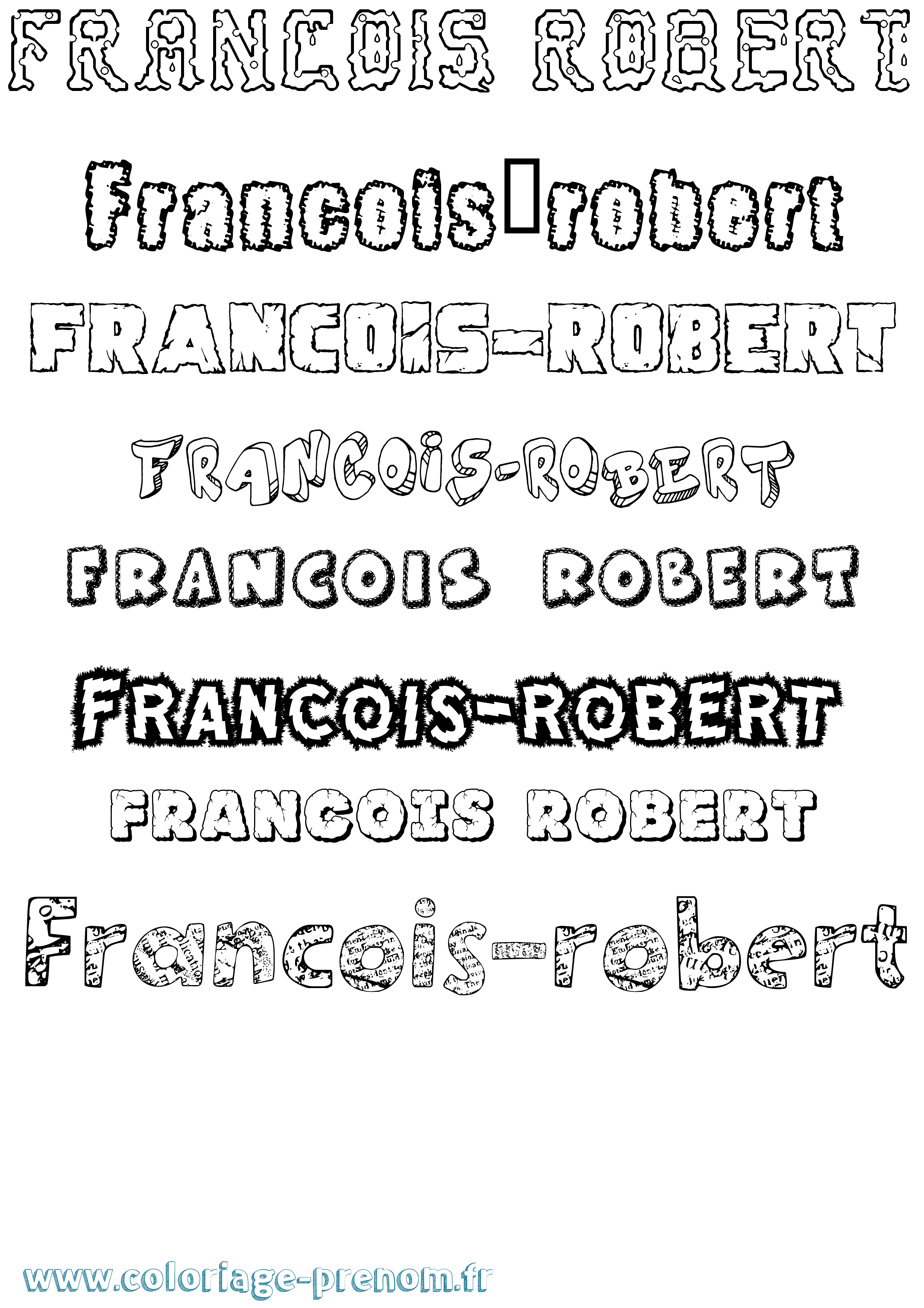 Coloriage François-Robert Destructuré Coloriage prénom François-Robert Destructuré