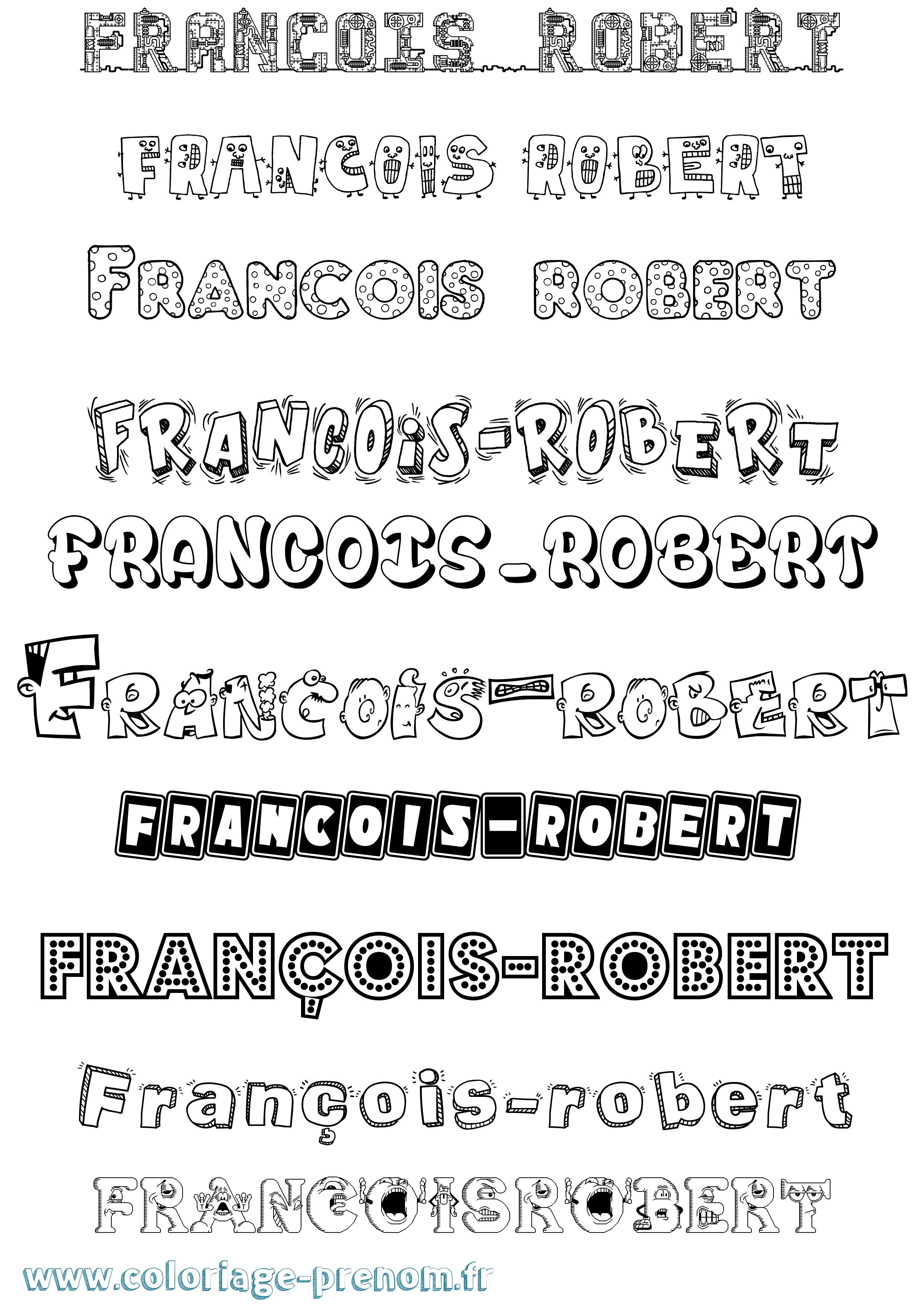 Coloriage François-Robert Fun Coloriage prénom François-Robert Fun