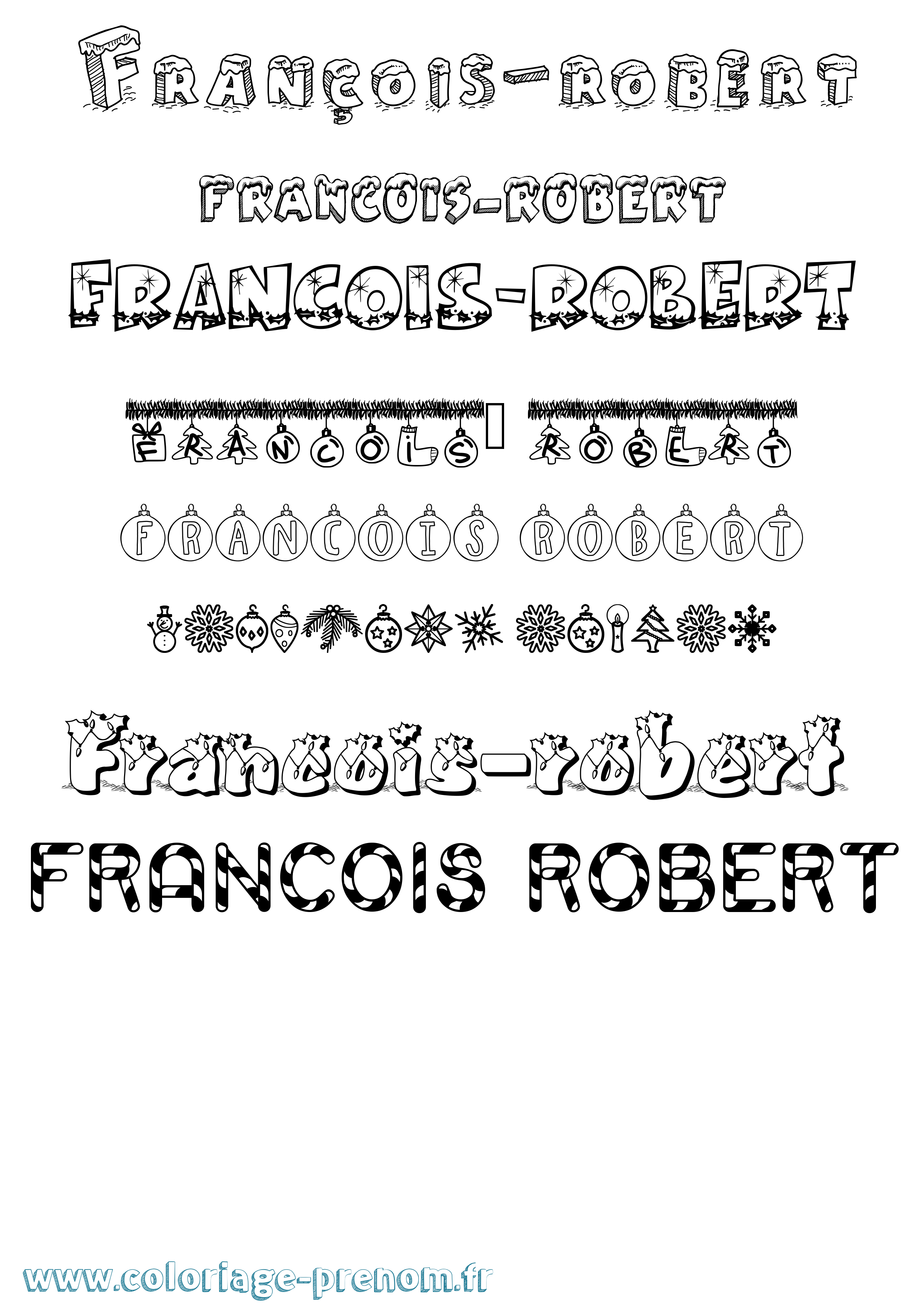 Coloriage François-Robert Noël Coloriage prénom François-Robert Noël