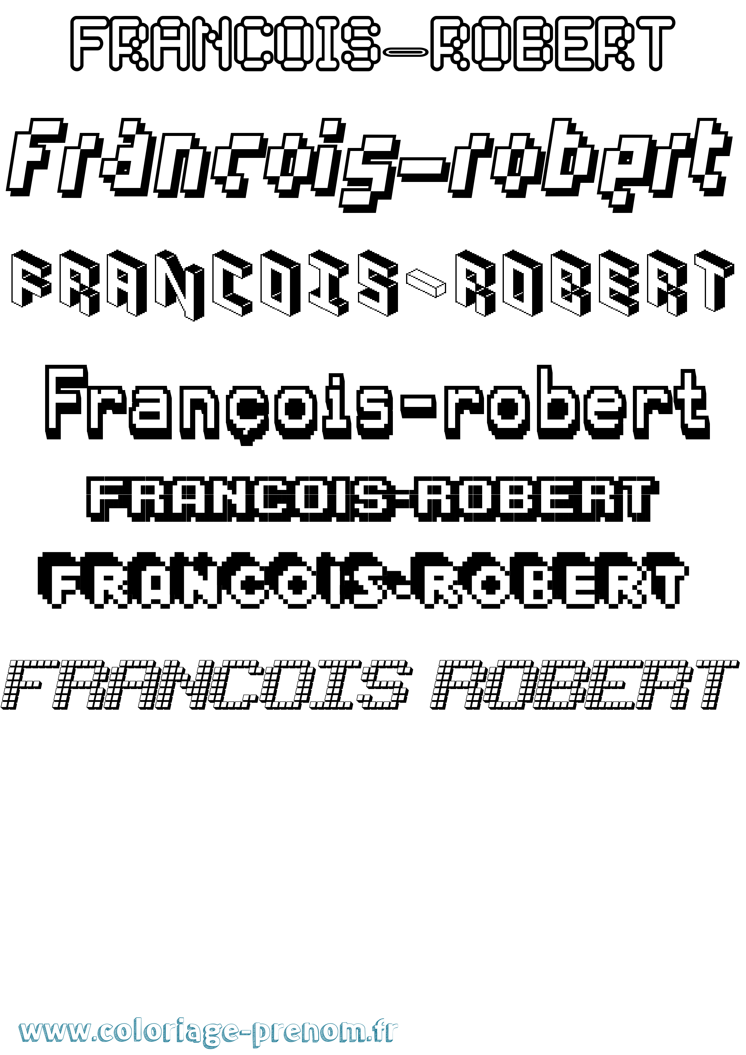 Coloriage François-Robert Pixel Coloriage prénom François-Robert Pixel