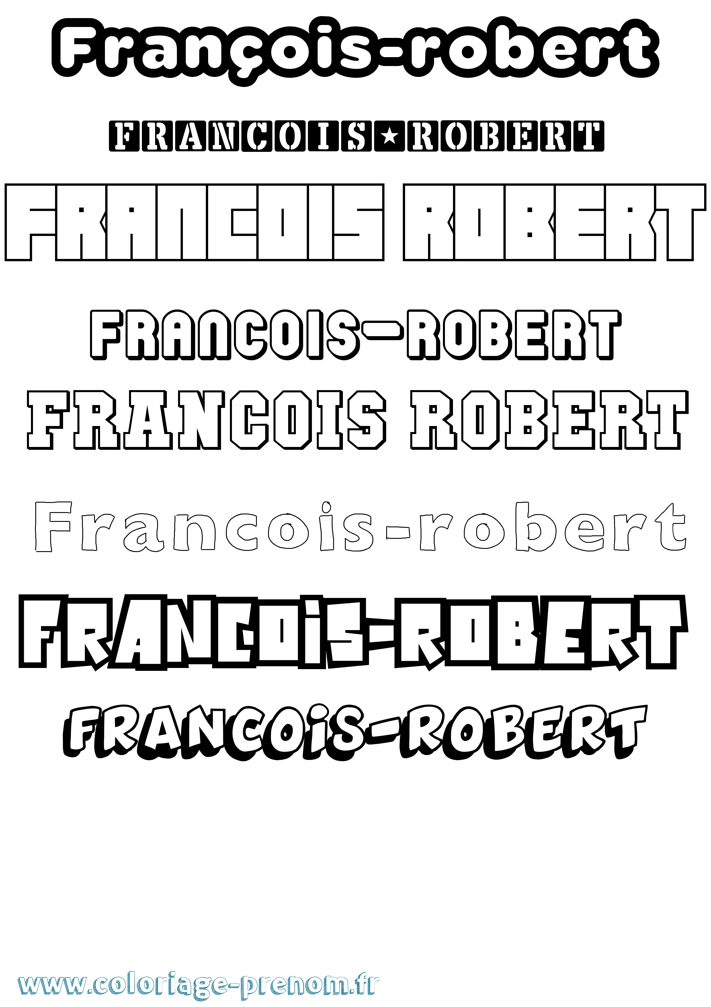 Coloriage François-Robert Simple Coloriage prénom François-Robert Simple