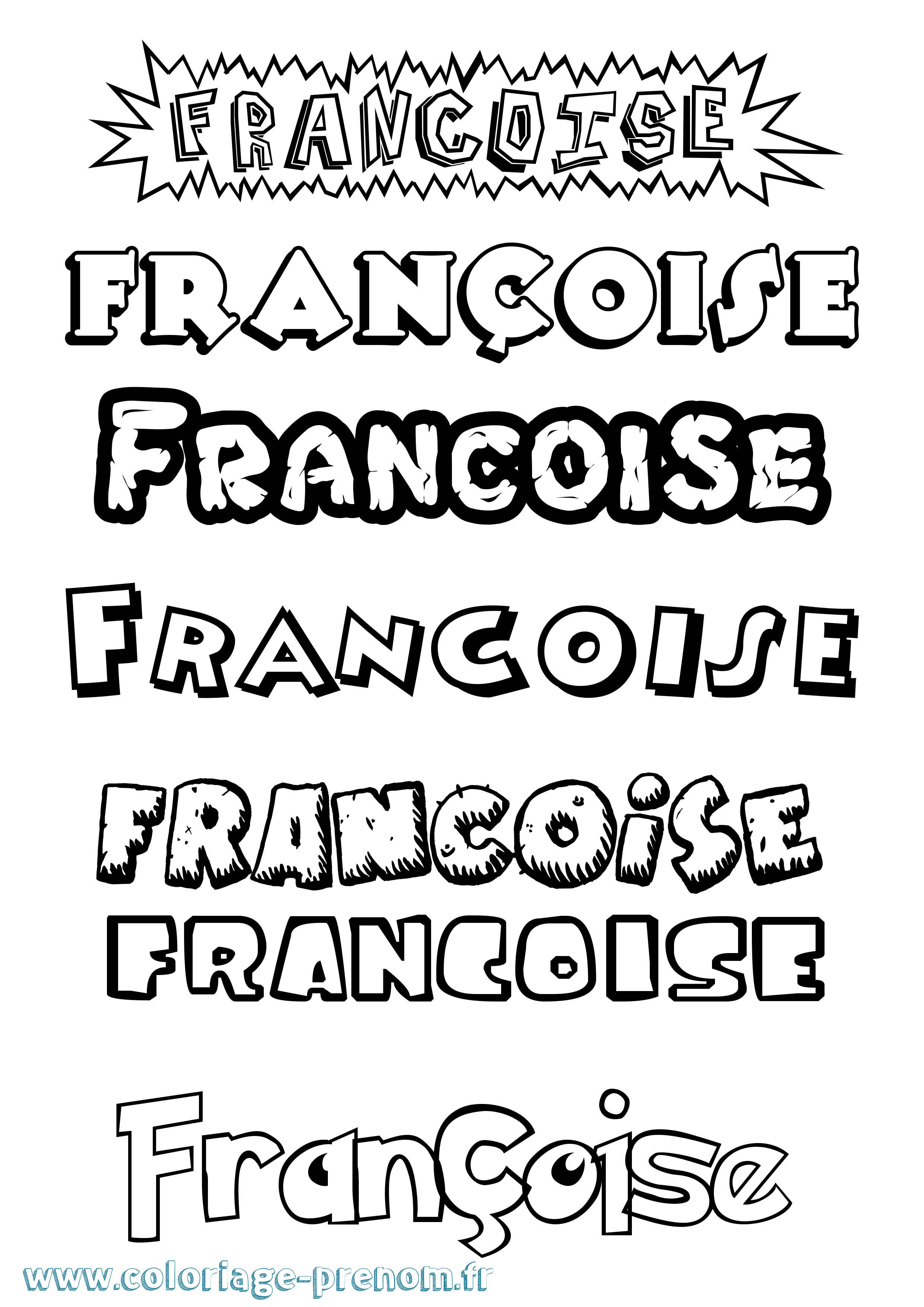 Coloriage Françoise Dessin Animé Coloriage prénom Françoise Dessin Animé