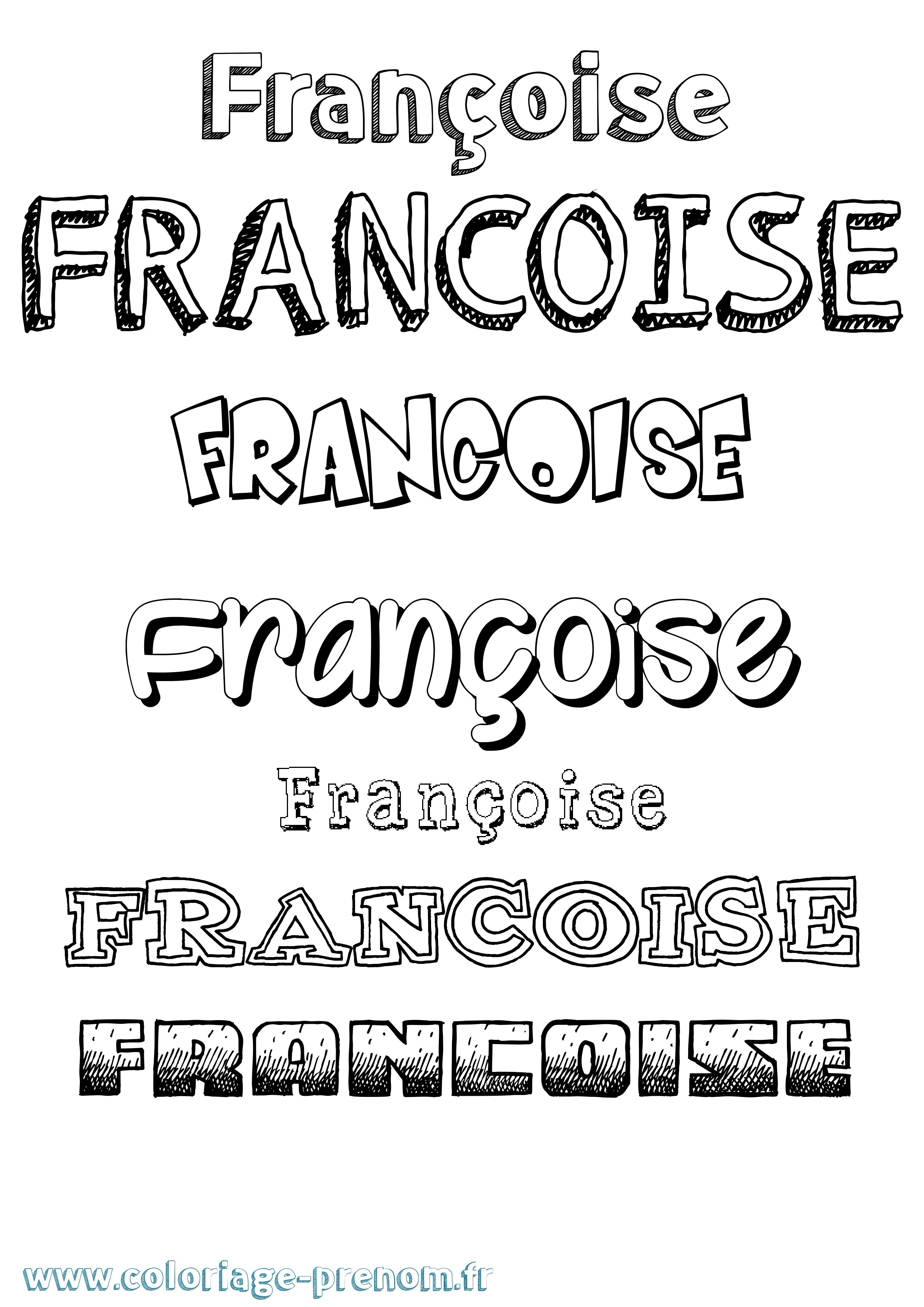 Coloriage Françoise Dessiné Coloriage prénom Françoise Dessiné