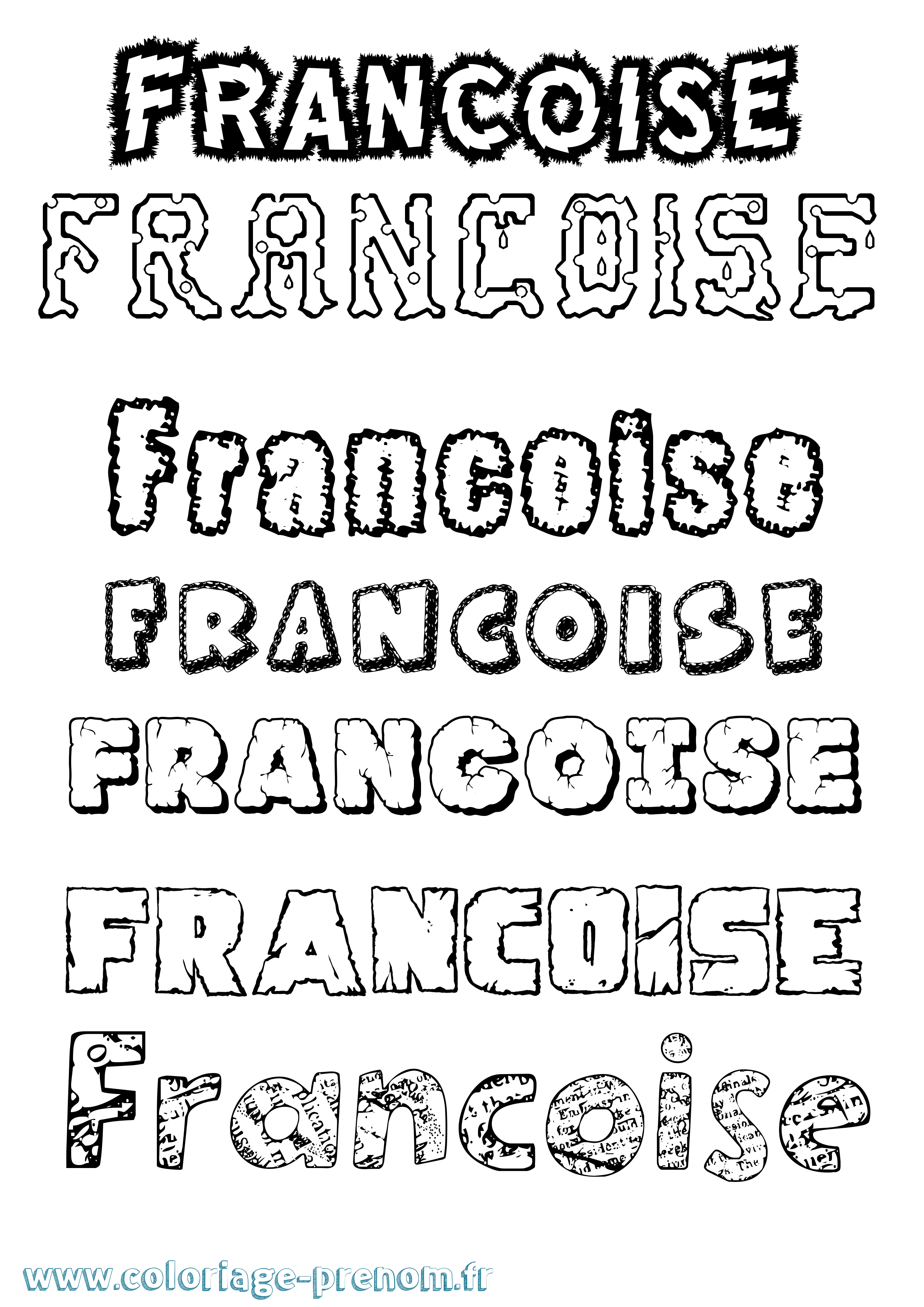 Coloriage Françoise Destructuré Coloriage prénom Françoise Destructuré