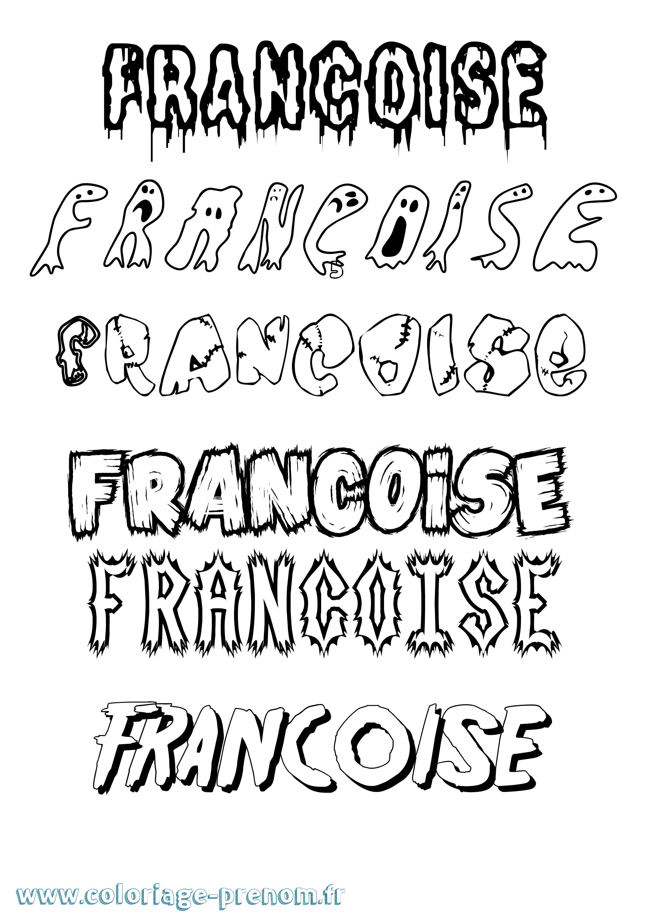 Coloriage Françoise Frisson Coloriage prénom Françoise Frisson