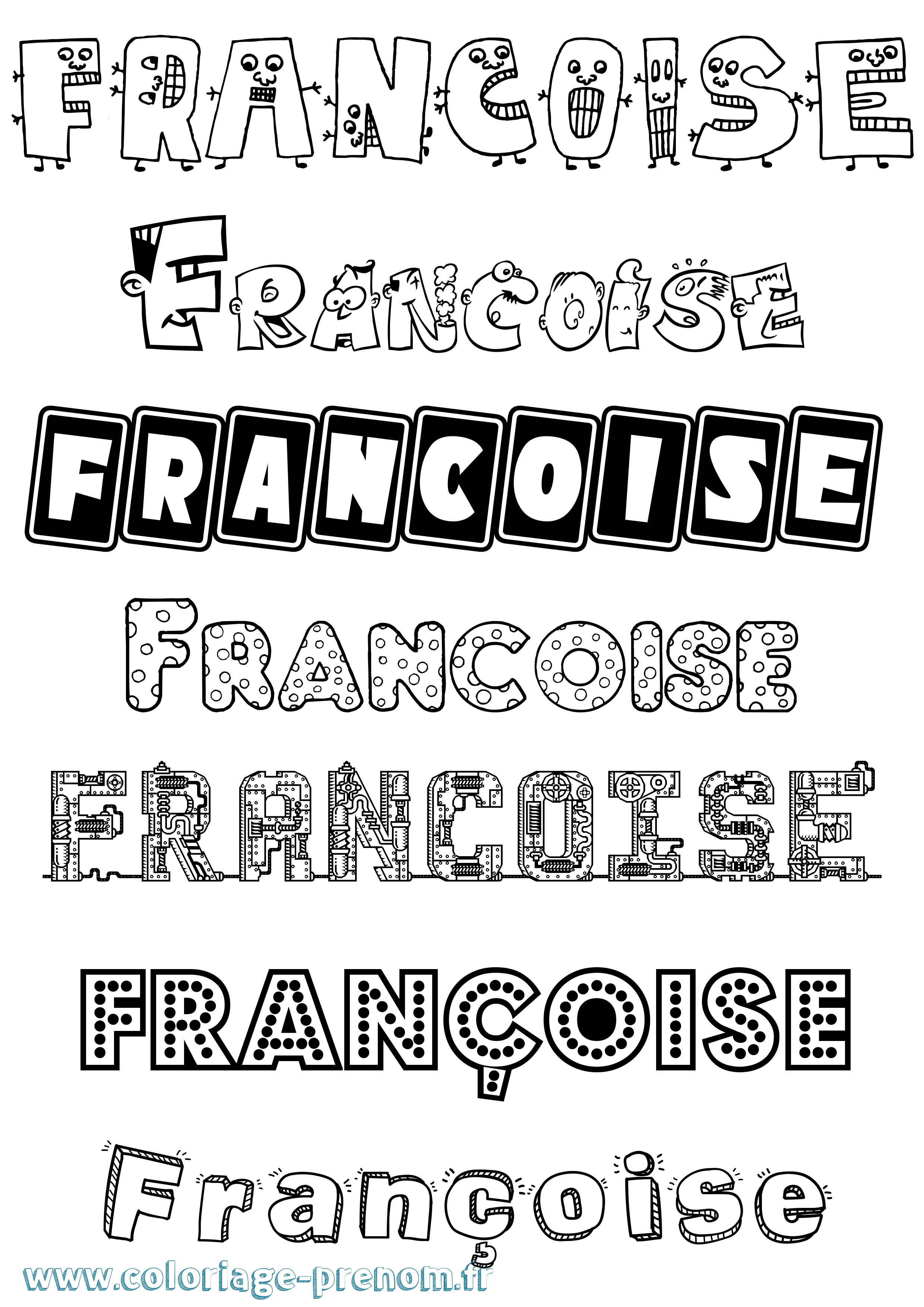 Coloriage Françoise Fun Coloriage prénom Françoise Fun
