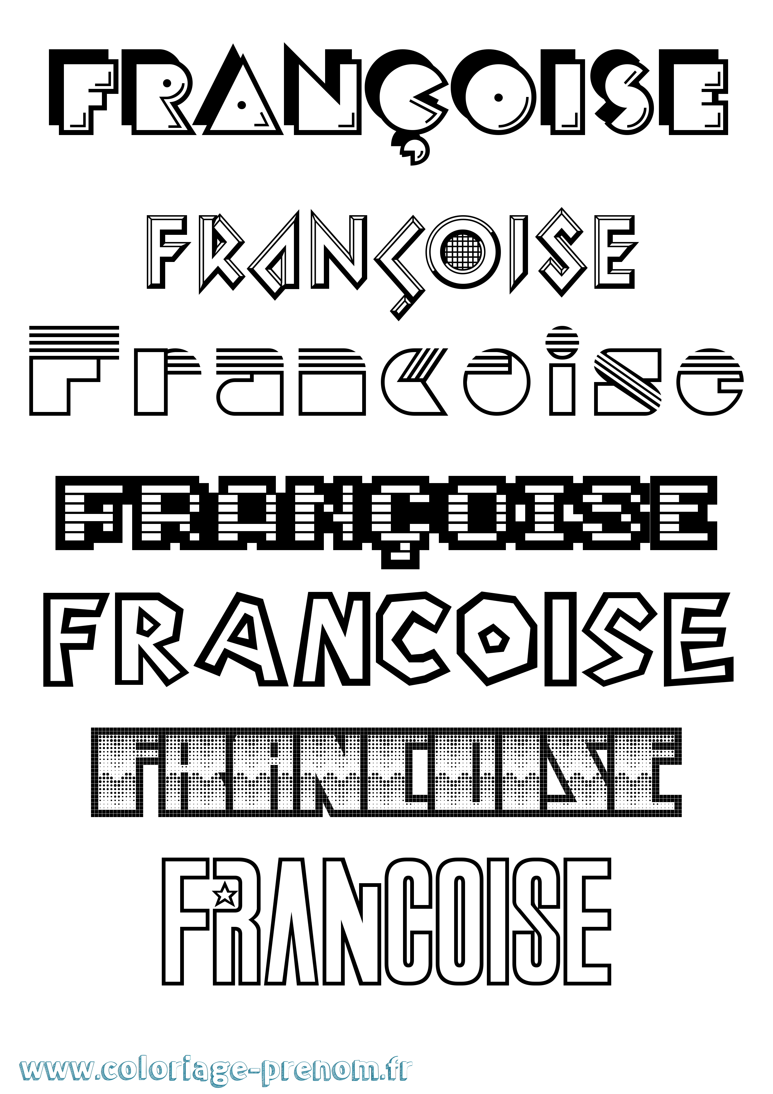 Coloriage Françoise Jeux Vidéos Coloriage prénom Françoise Jeux Vidéos