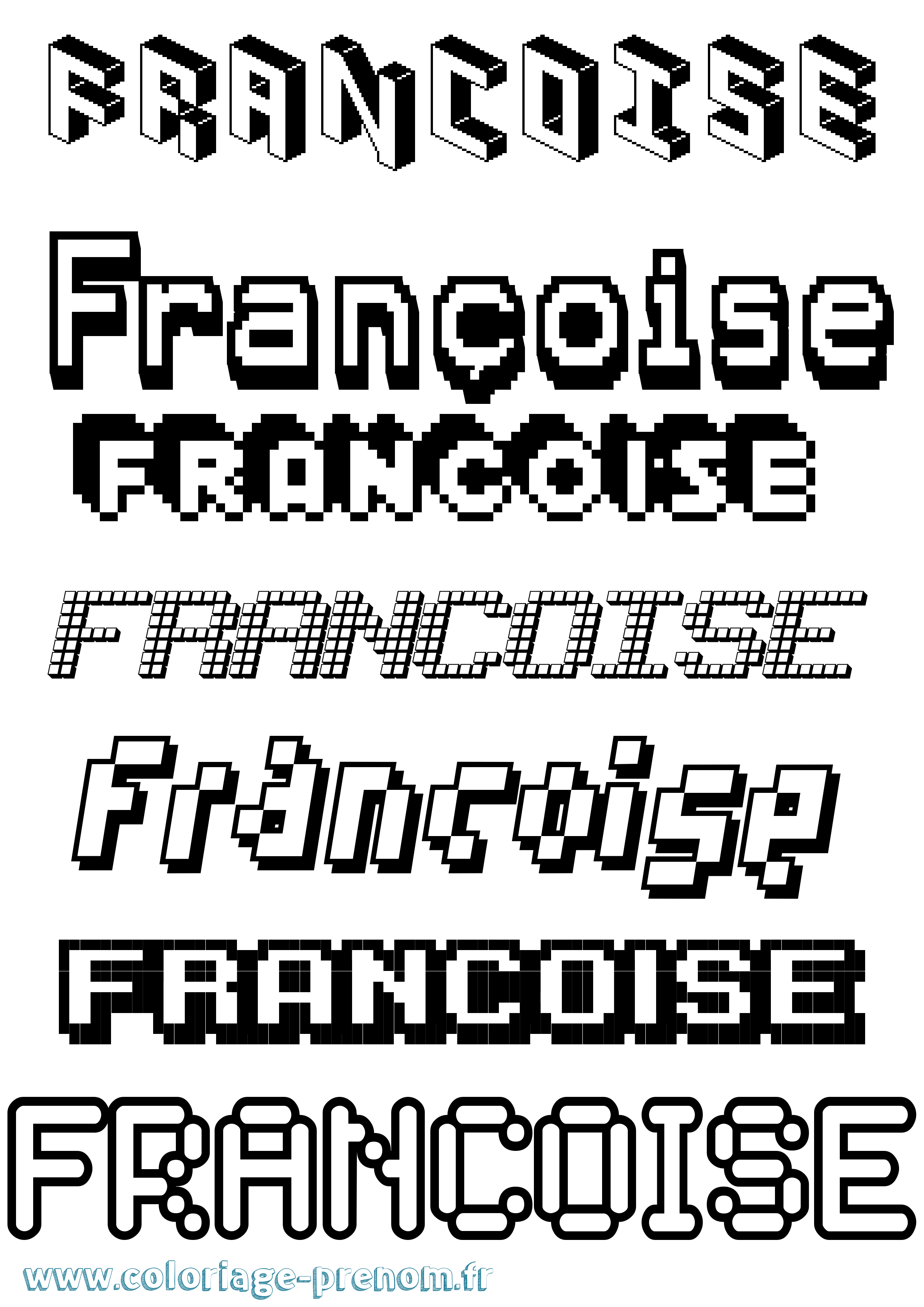Coloriage Françoise Pixel Coloriage prénom Françoise Pixel