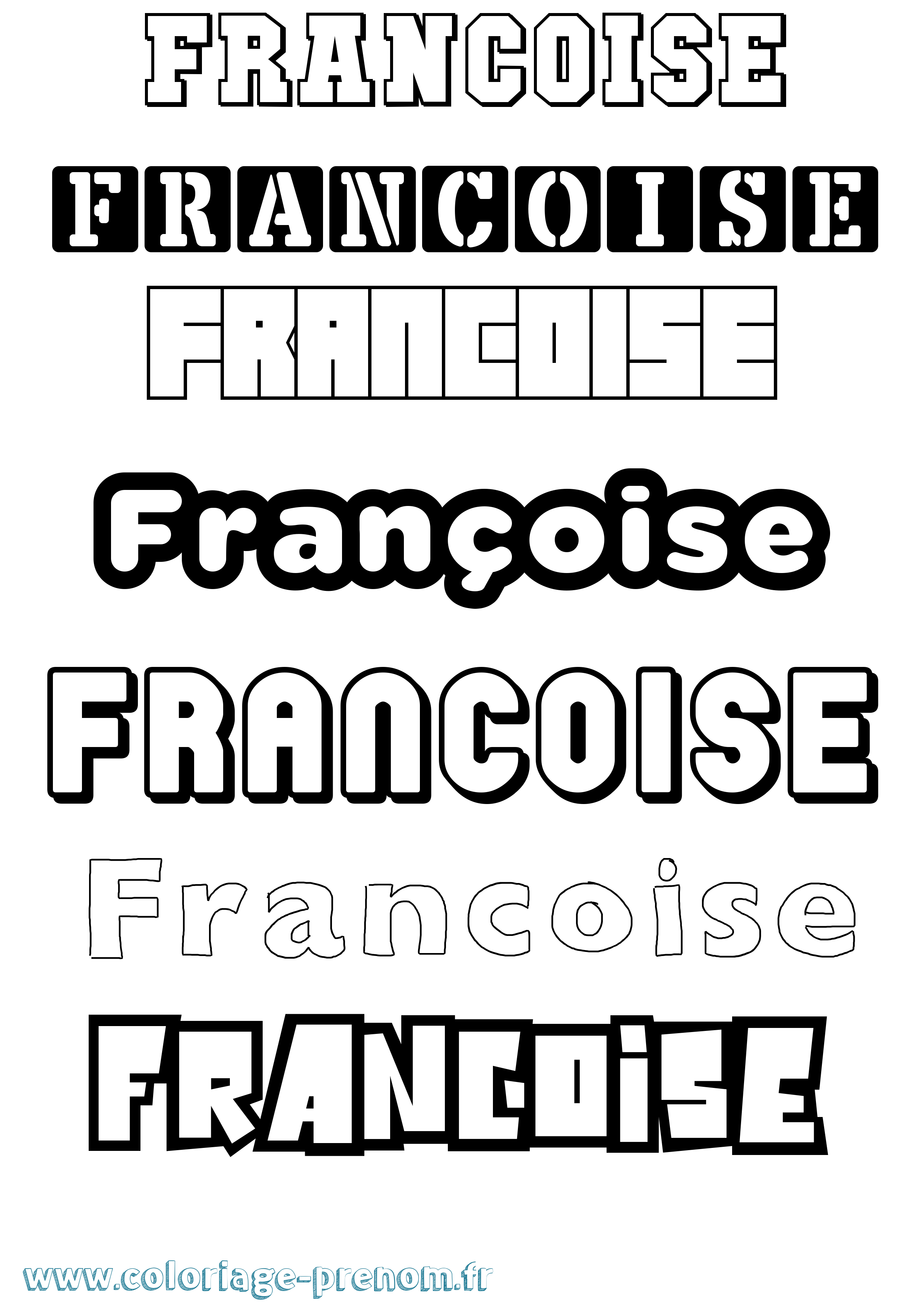 Coloriage Françoise Simple Coloriage prénom Françoise Simple