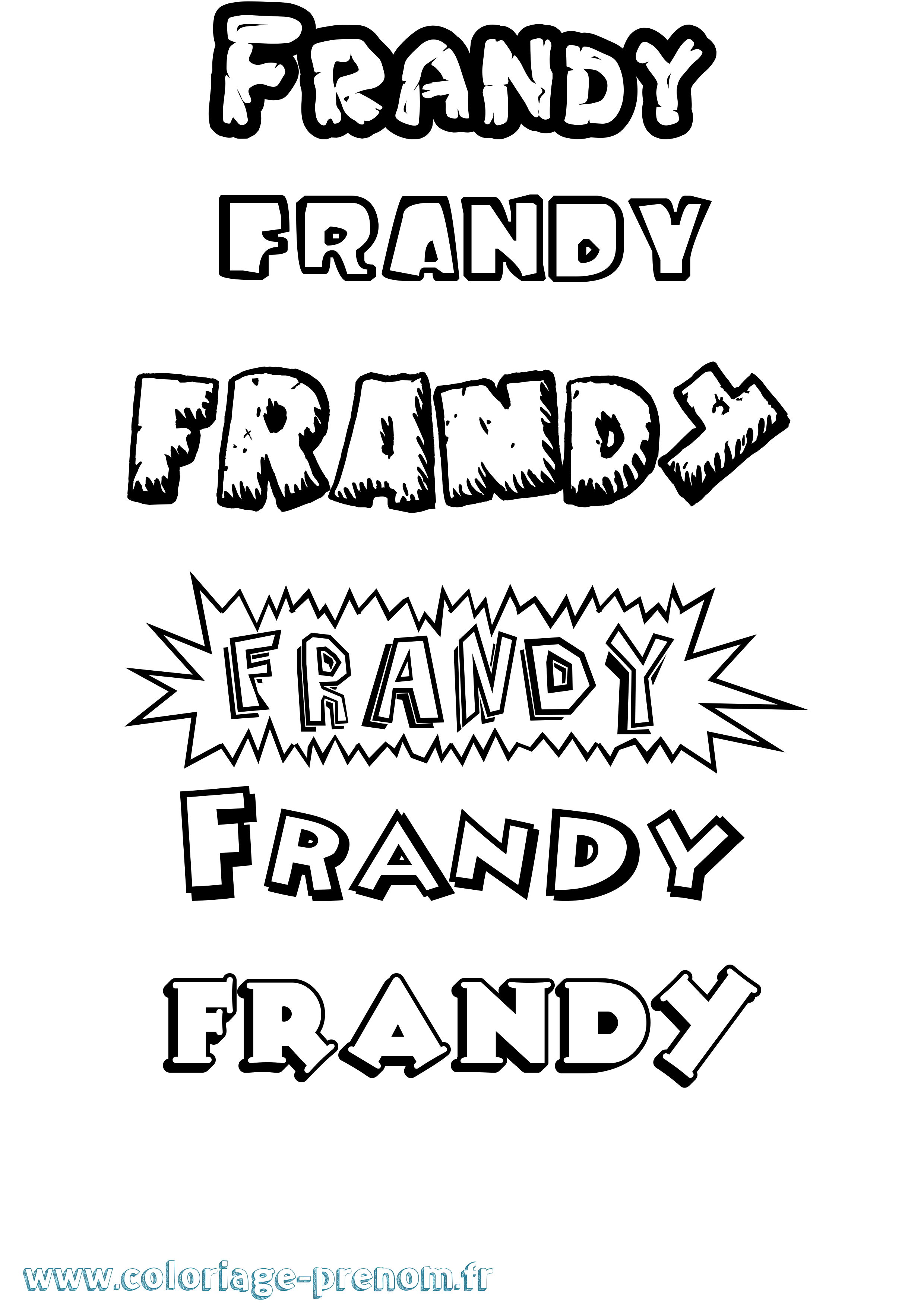 Coloriage Frandy Dessin Animé Coloriage prénom Frandy Dessin Animé