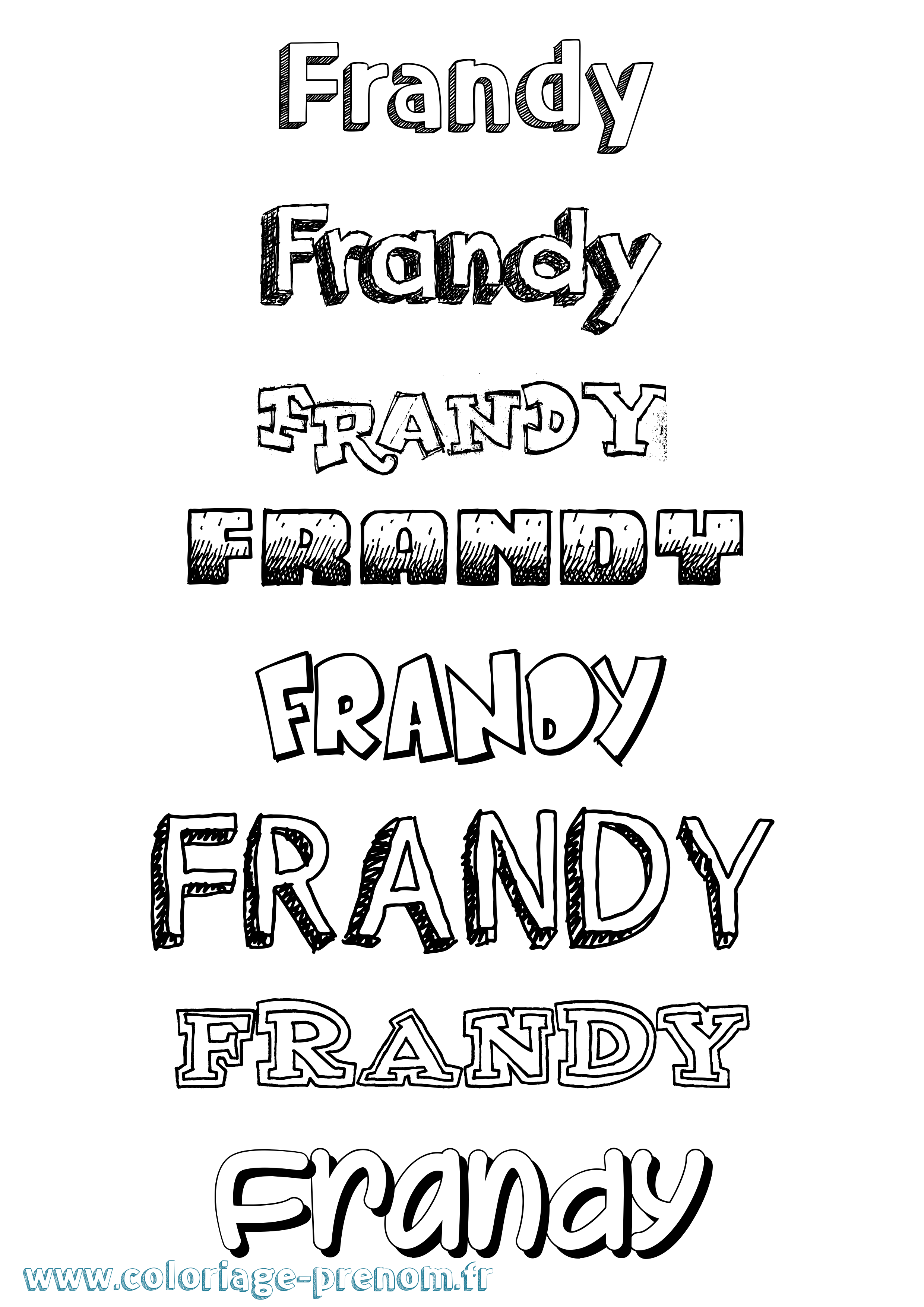 Coloriage Frandy Dessiné Coloriage prénom Frandy Dessiné