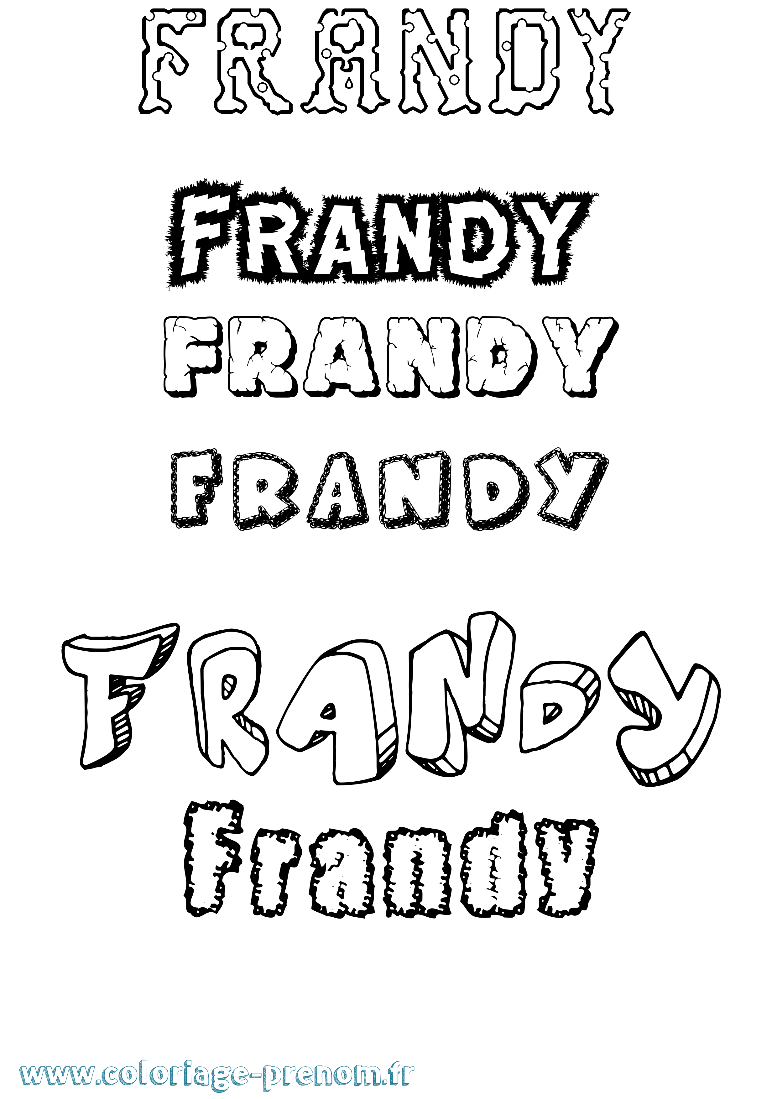 Coloriage Frandy Destructuré Coloriage prénom Frandy Destructuré