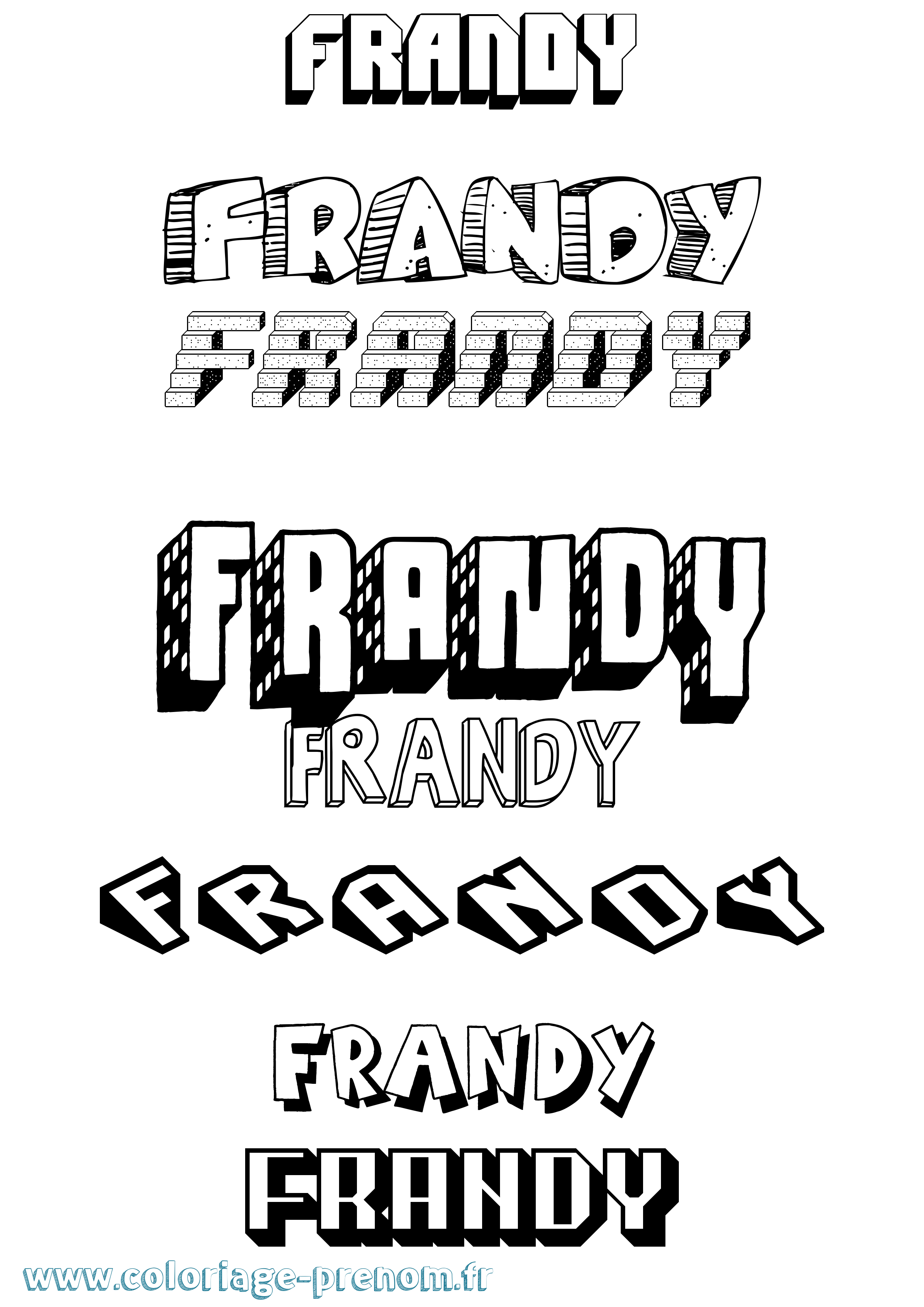 Coloriage Frandy Effet 3D Coloriage prénom Frandy Effet 3D