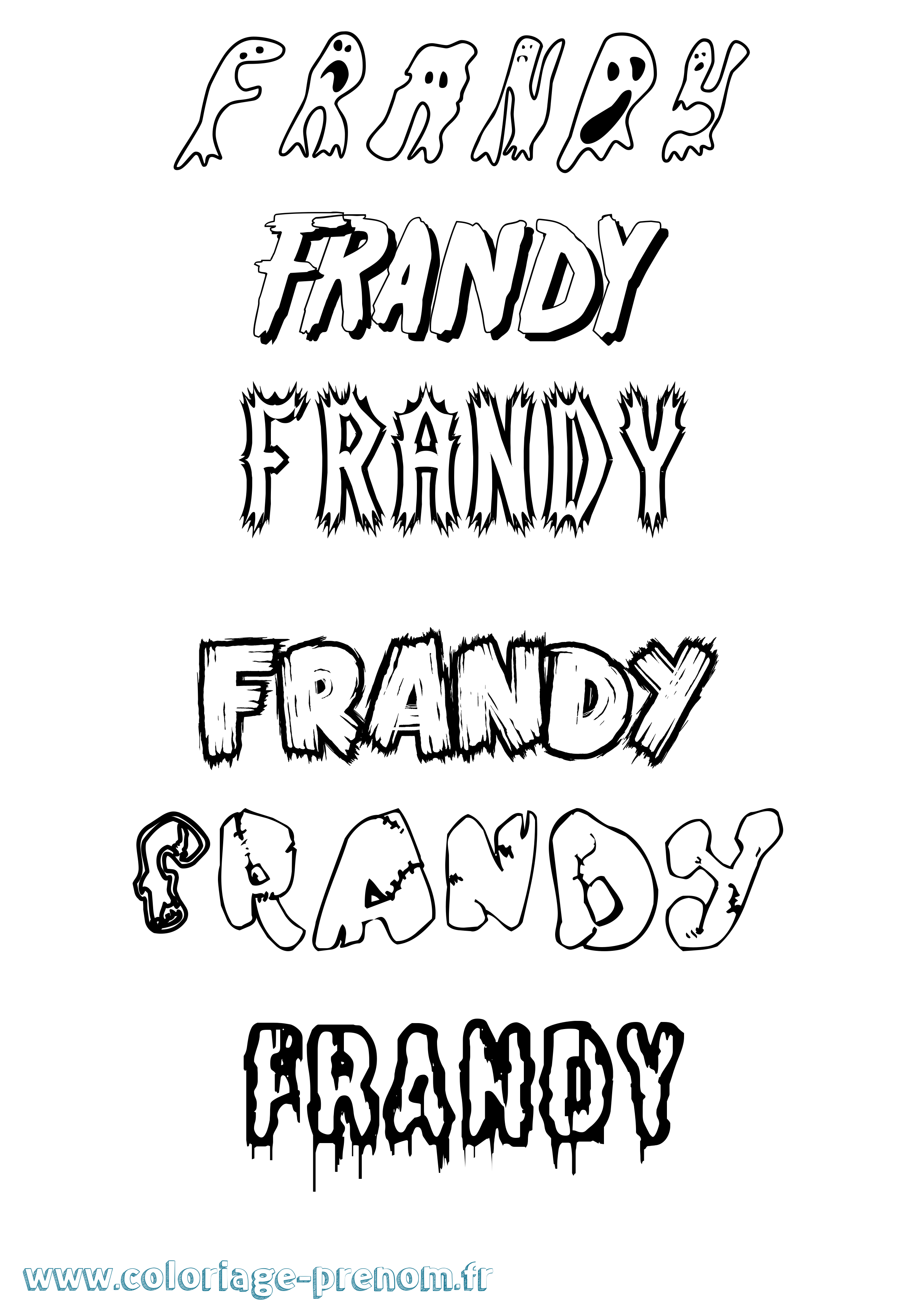 Coloriage Frandy Frisson Coloriage prénom Frandy Frisson
