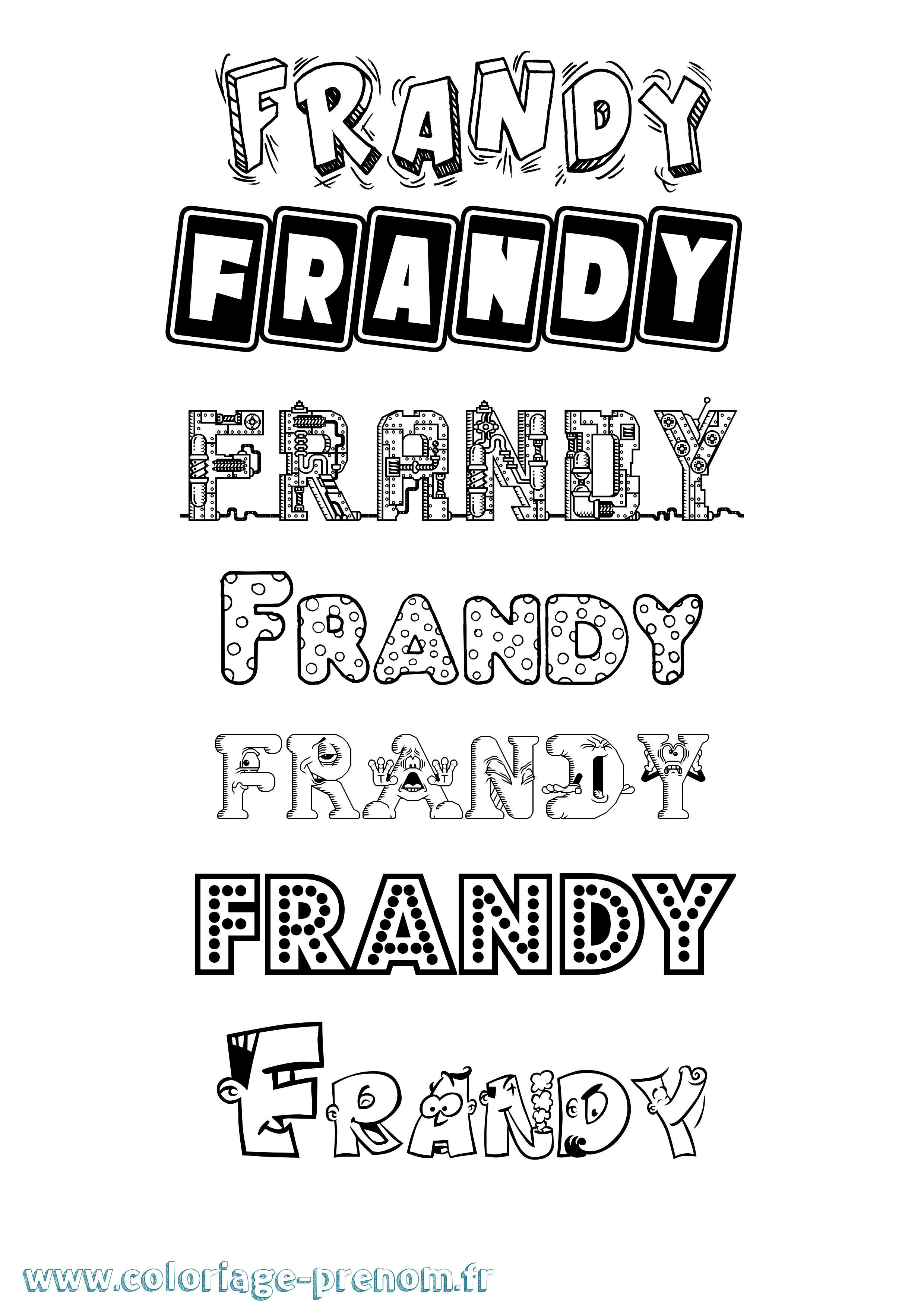 Coloriage Frandy Fun Coloriage prénom Frandy Fun