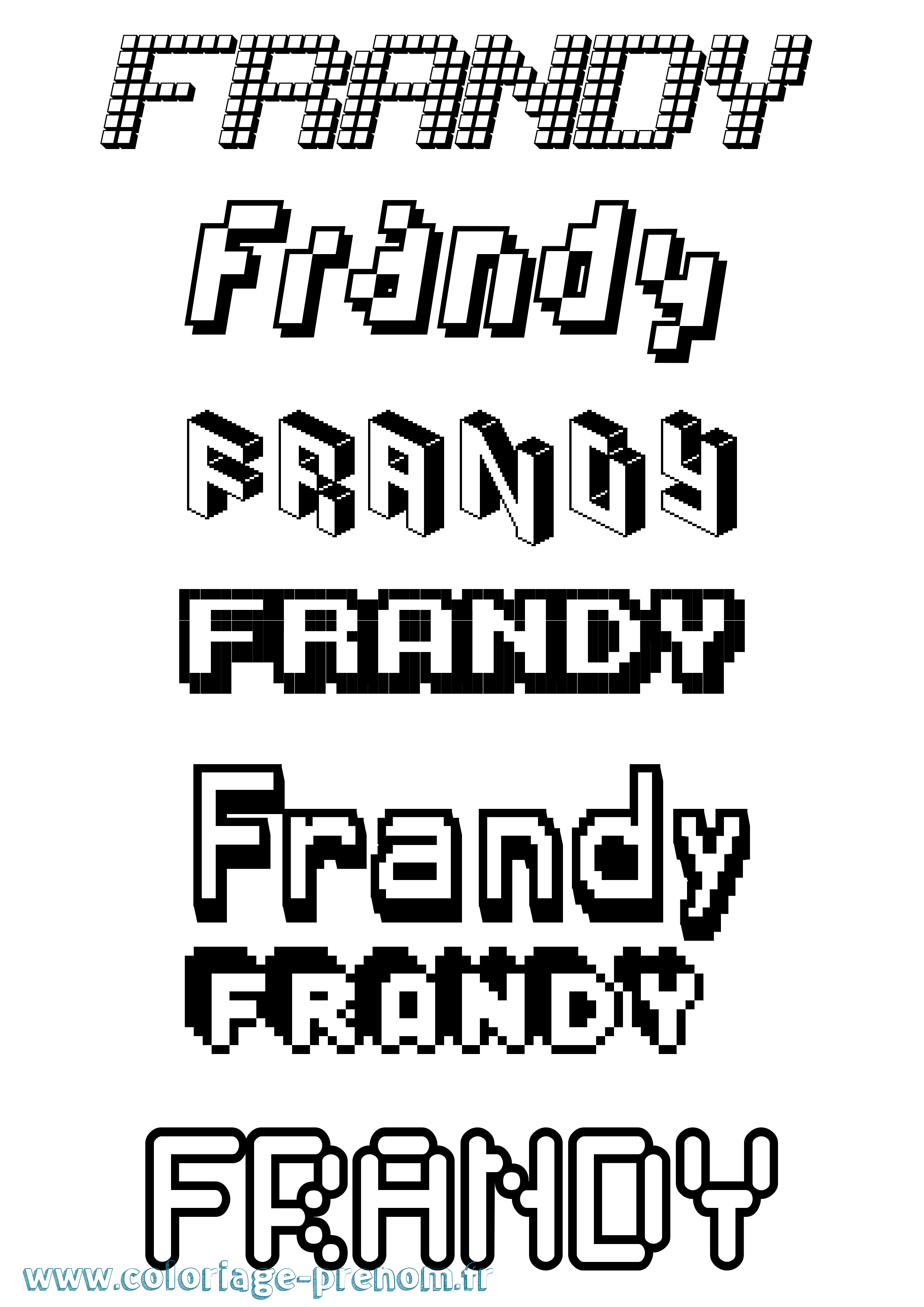 Coloriage Frandy Pixel Coloriage prénom Frandy Pixel
