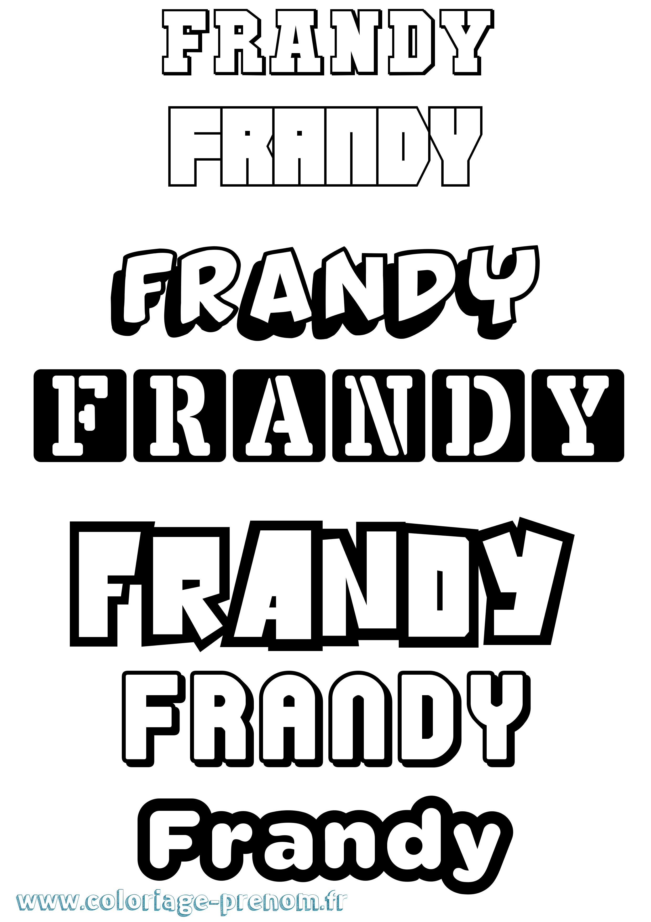 Coloriage Frandy Simple Coloriage prénom Frandy Simple