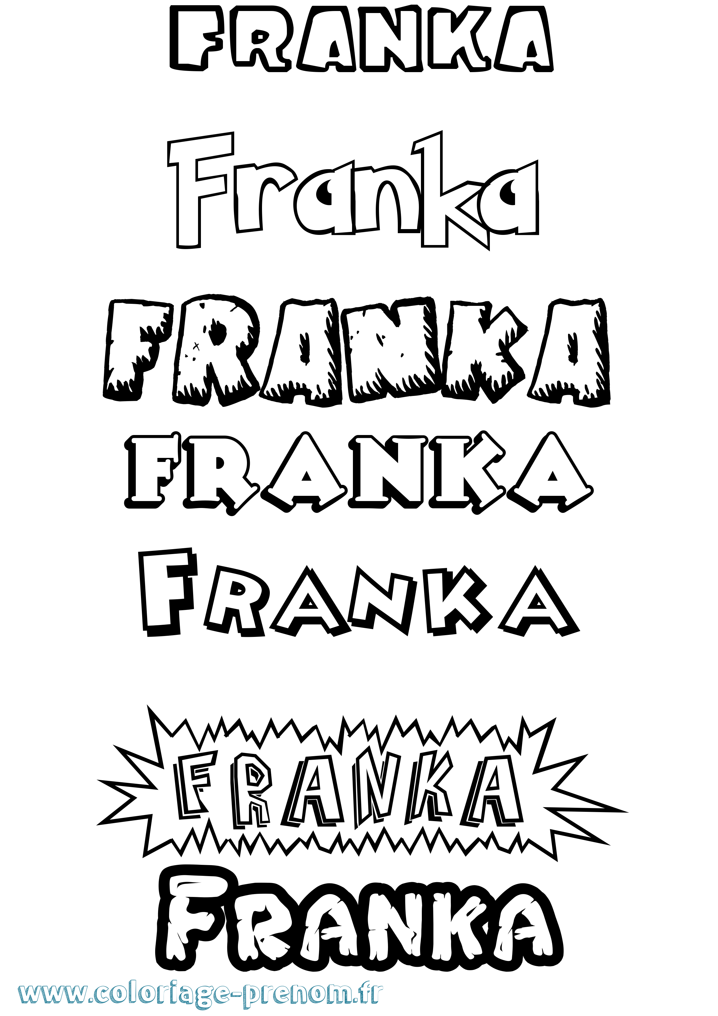 Coloriage Franka Dessin Animé Coloriage prénom Franka Dessin Animé