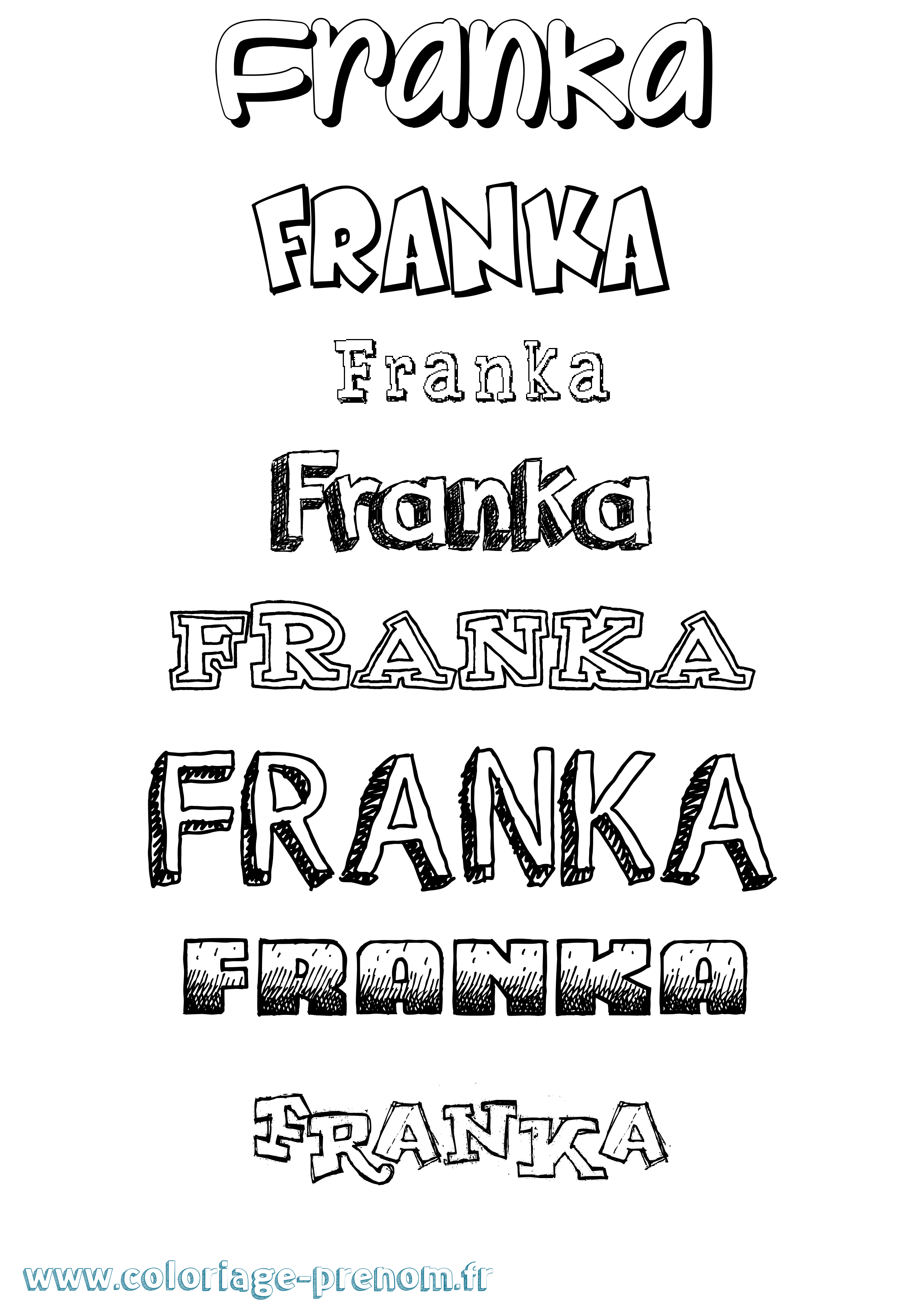 Coloriage Franka Dessiné Coloriage prénom Franka Dessiné