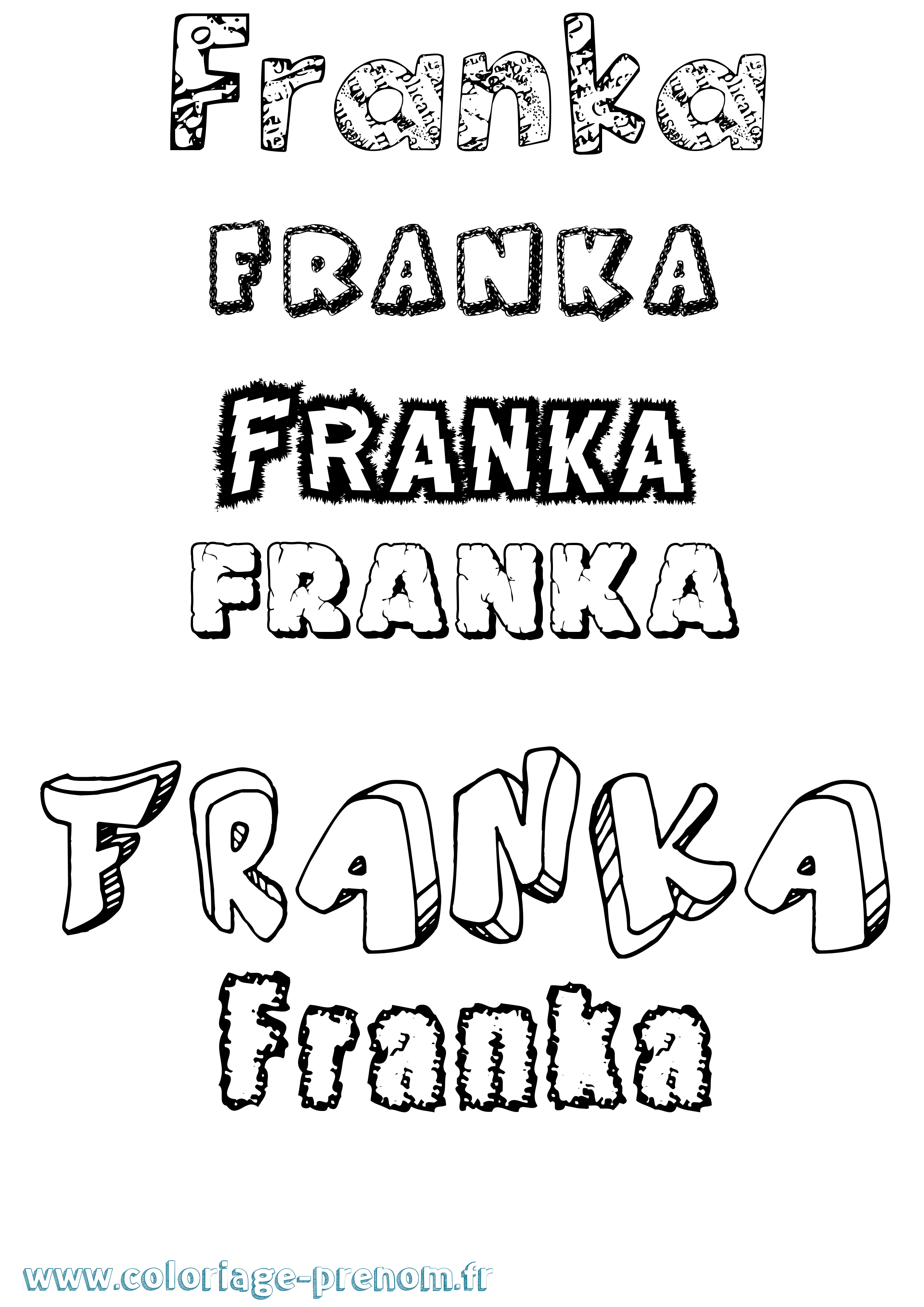 Coloriage Franka Destructuré Coloriage prénom Franka Destructuré