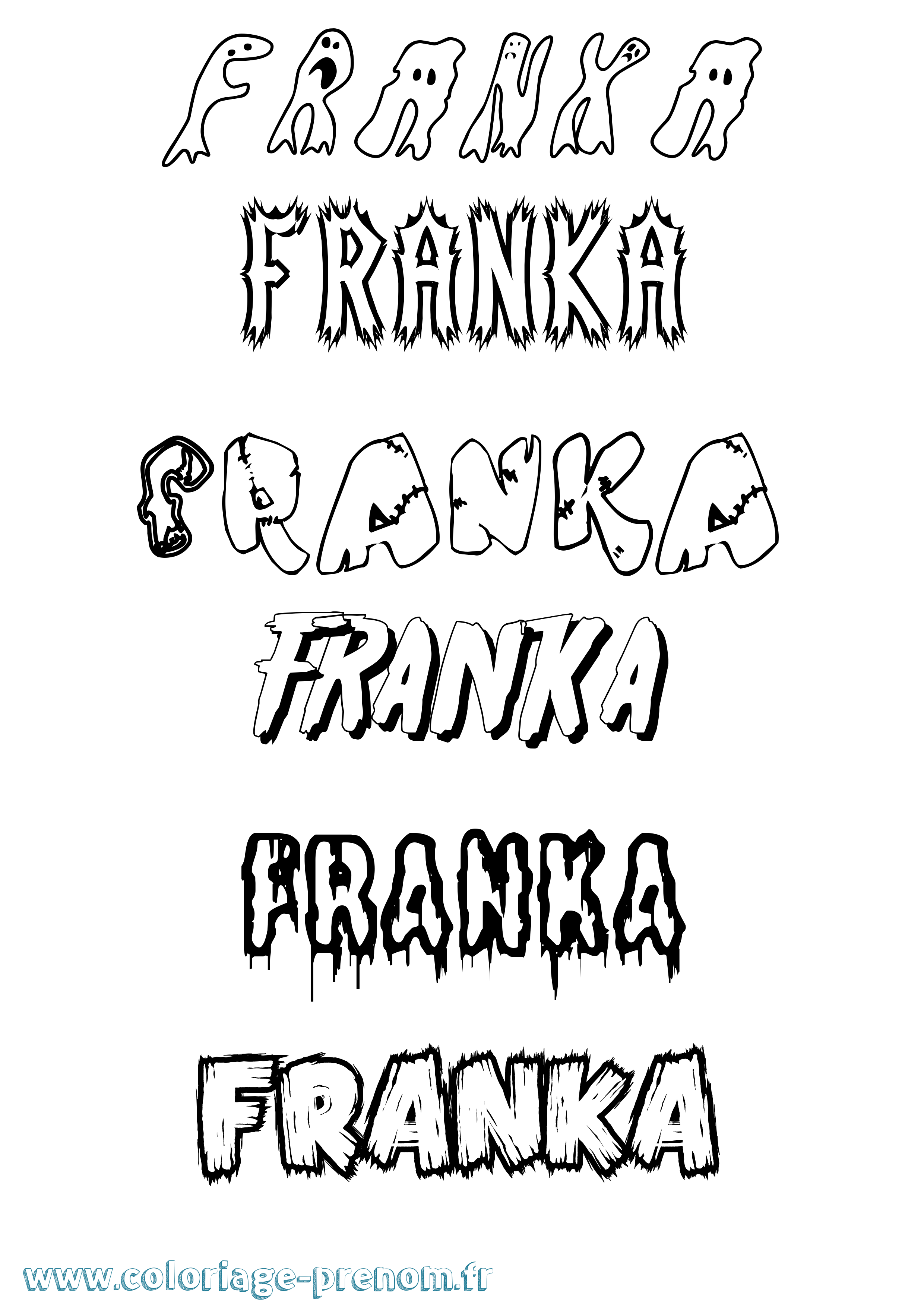 Coloriage Franka Frisson Coloriage prénom Franka Frisson