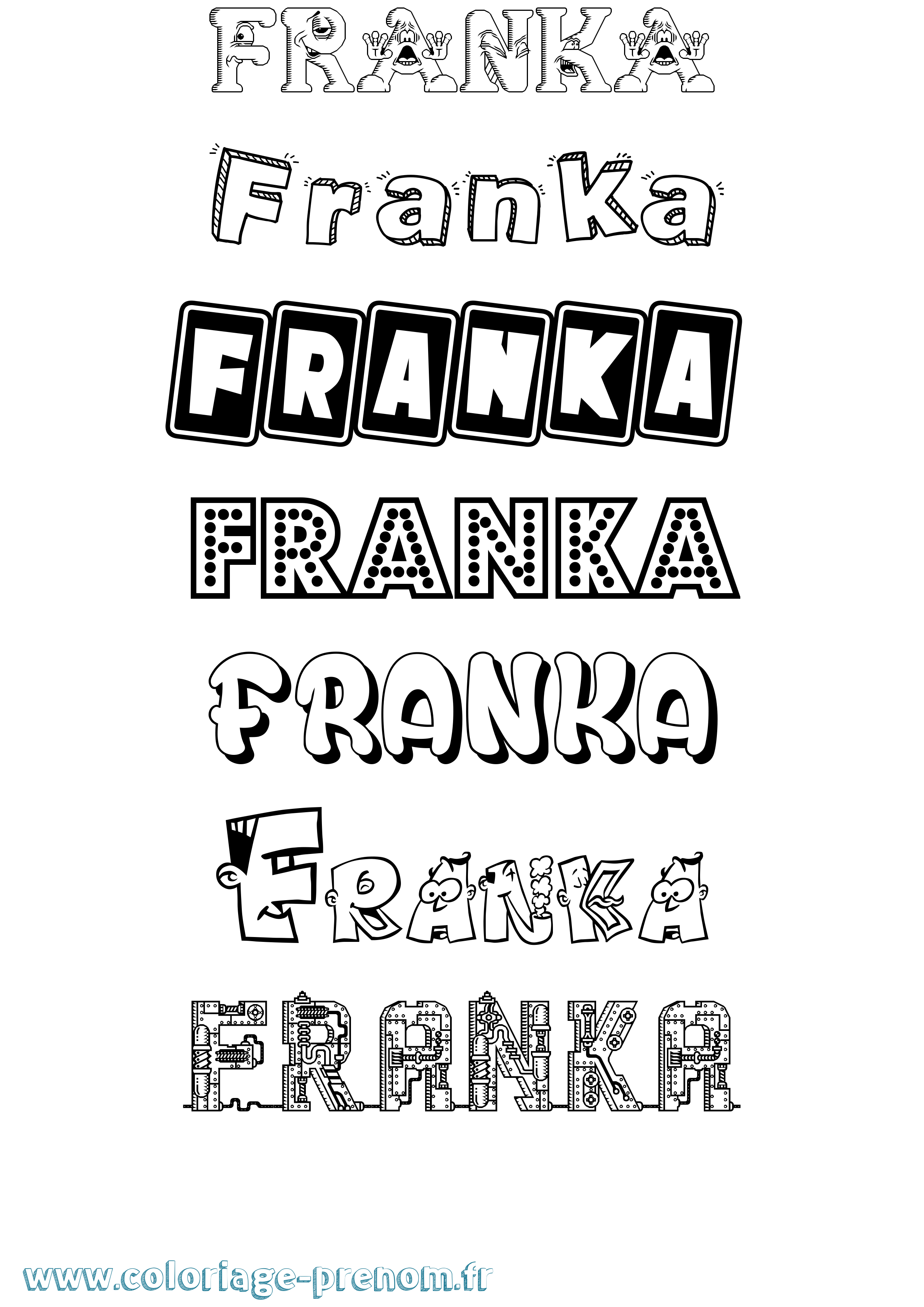 Coloriage Franka Fun Coloriage prénom Franka Fun
