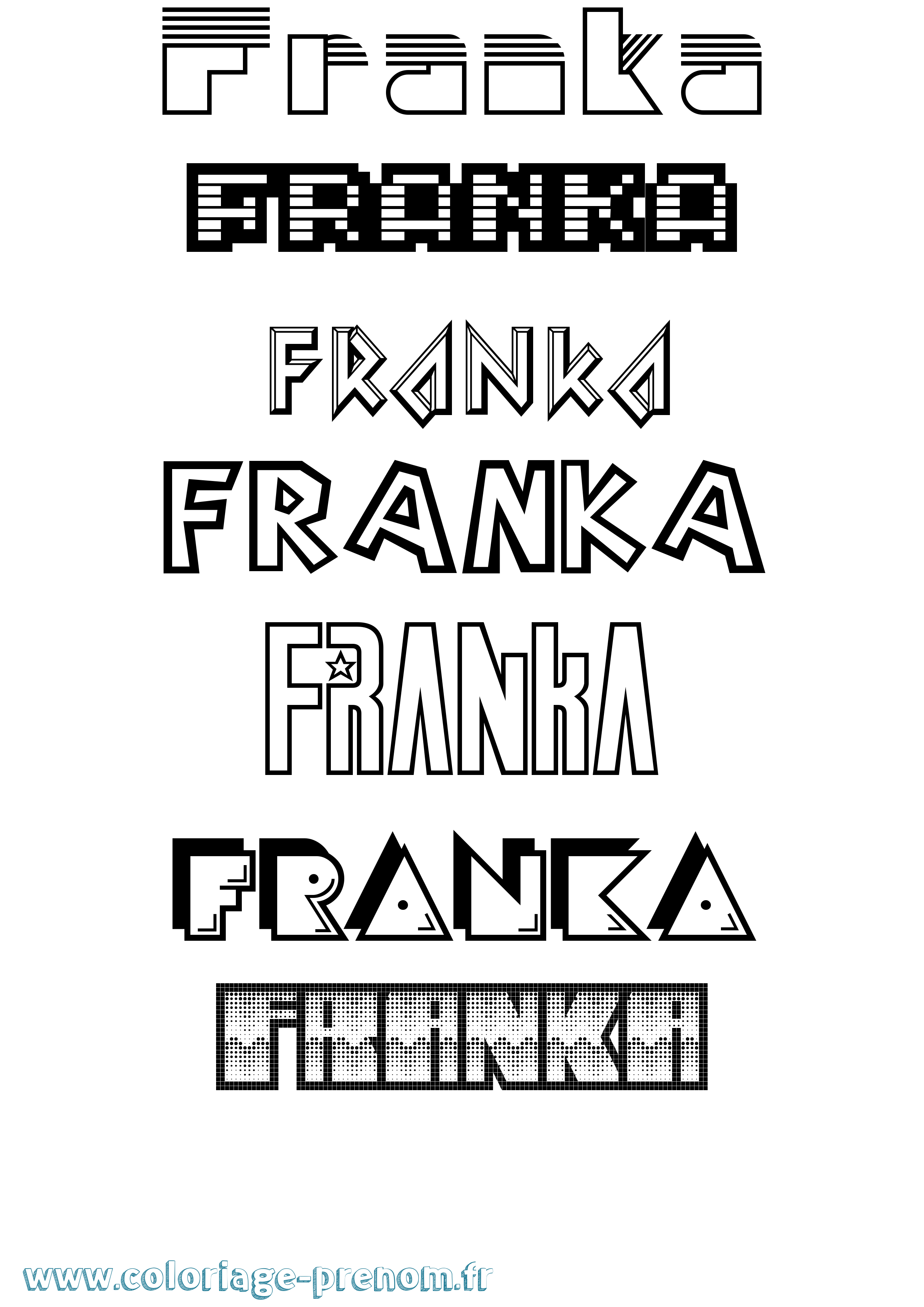 Coloriage Franka Jeux Vidéos Coloriage prénom Franka Jeux Vidéos