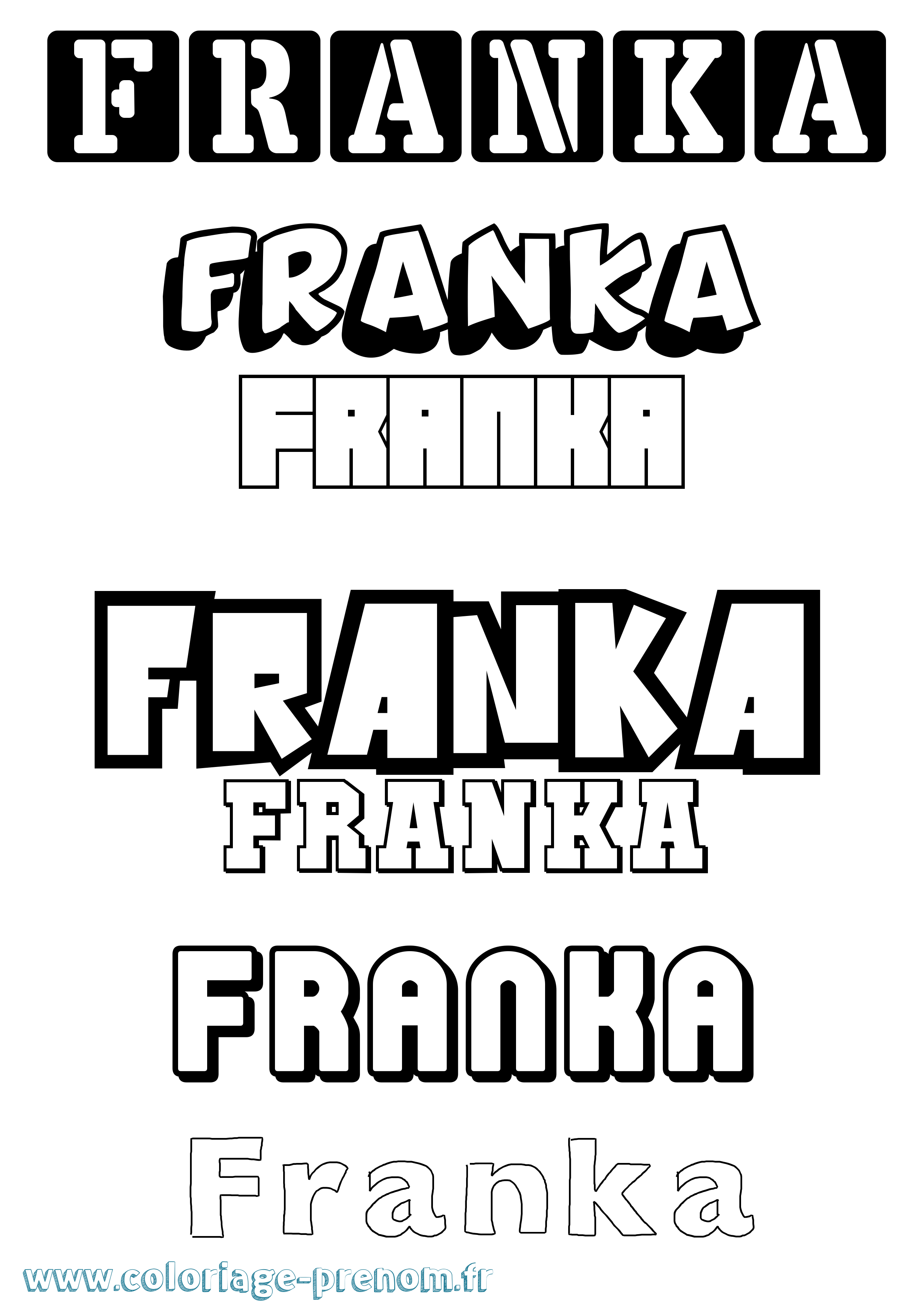 Coloriage Franka Simple Coloriage prénom Franka Simple