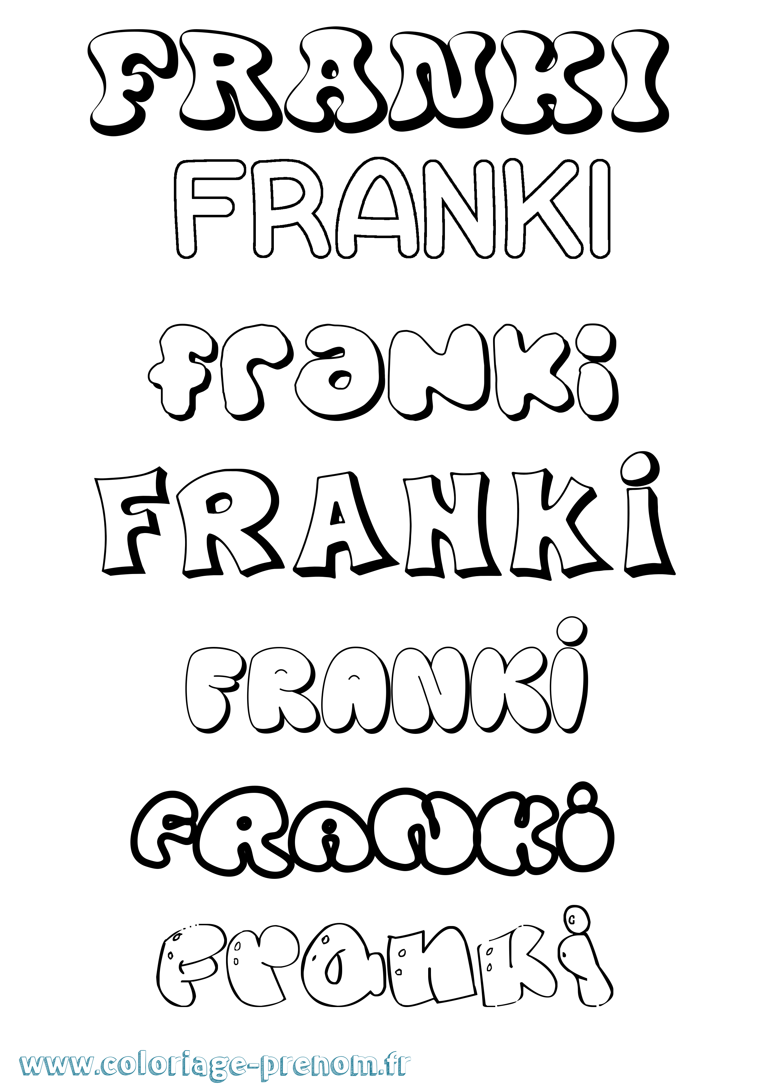 Coloriage Franki Bubble Coloriage prénom Franki Bubble