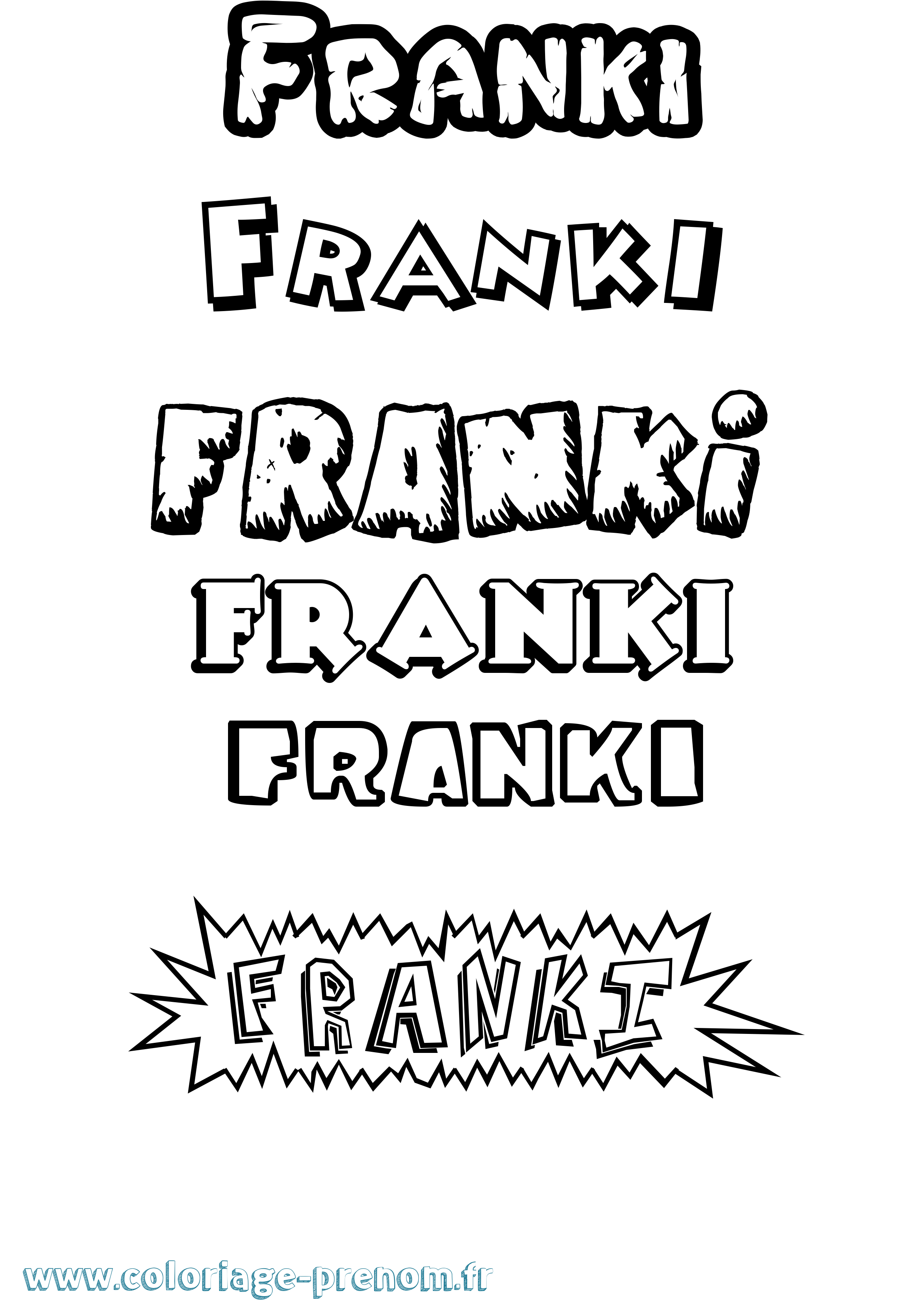 Coloriage Franki Dessin Animé Coloriage prénom Franki Dessin Animé