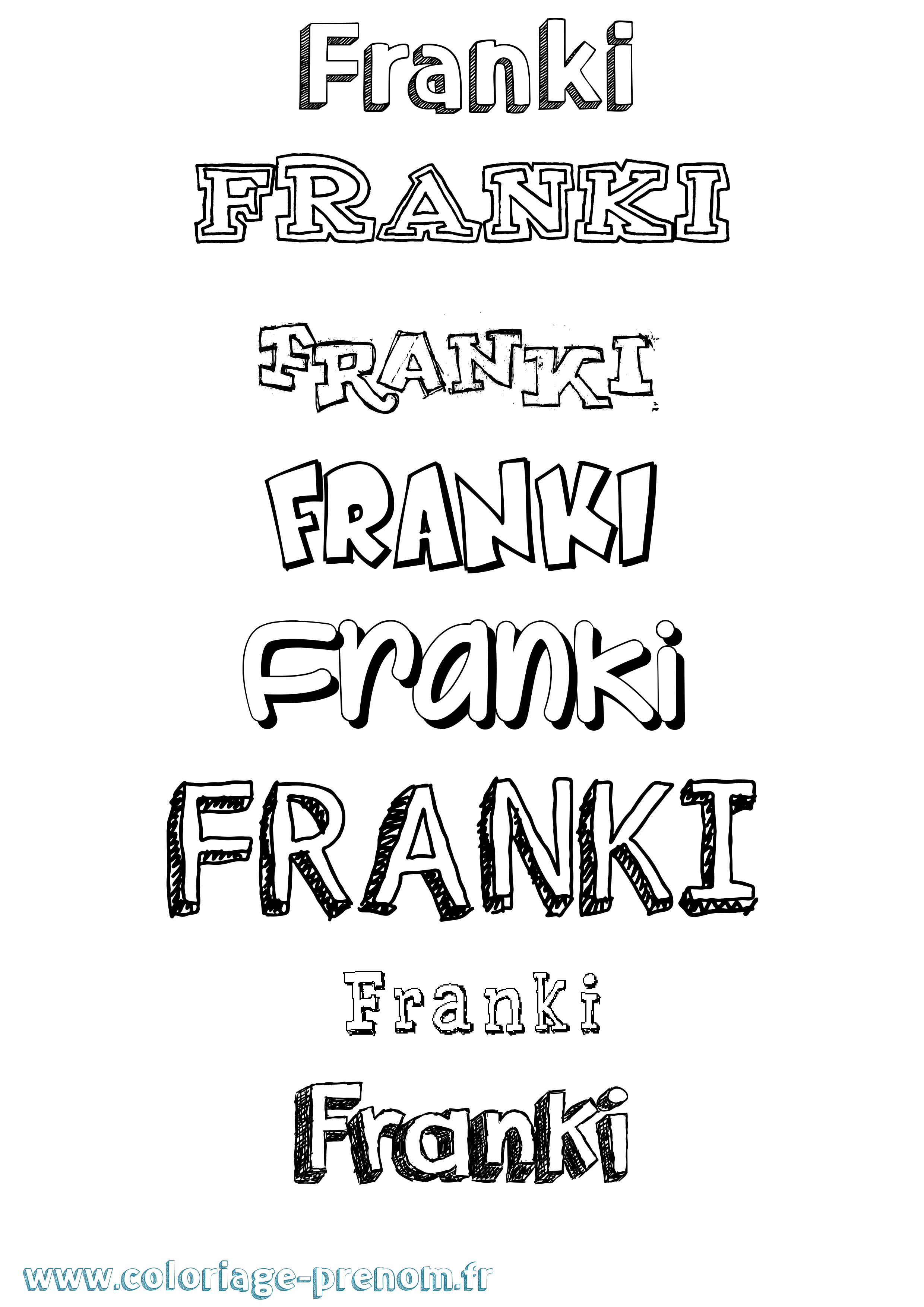 Coloriage Franki Dessiné Coloriage prénom Franki Dessiné
